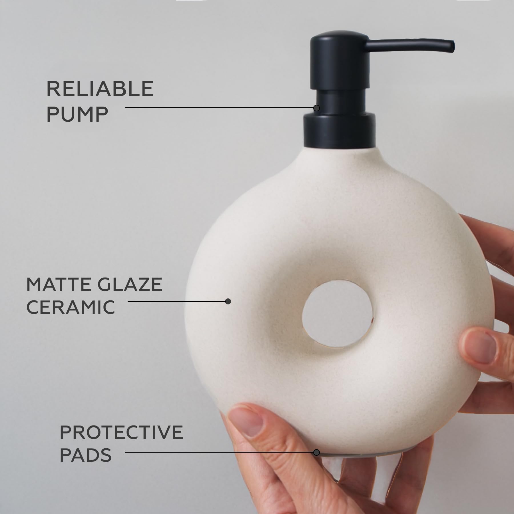 Terramoza Ceramic Bathroom Accessory Set, 5 Pcs - Includes Soap Dispenser, Toothbrush Cup, Toothbrush Holder, Soap Dish & Candle