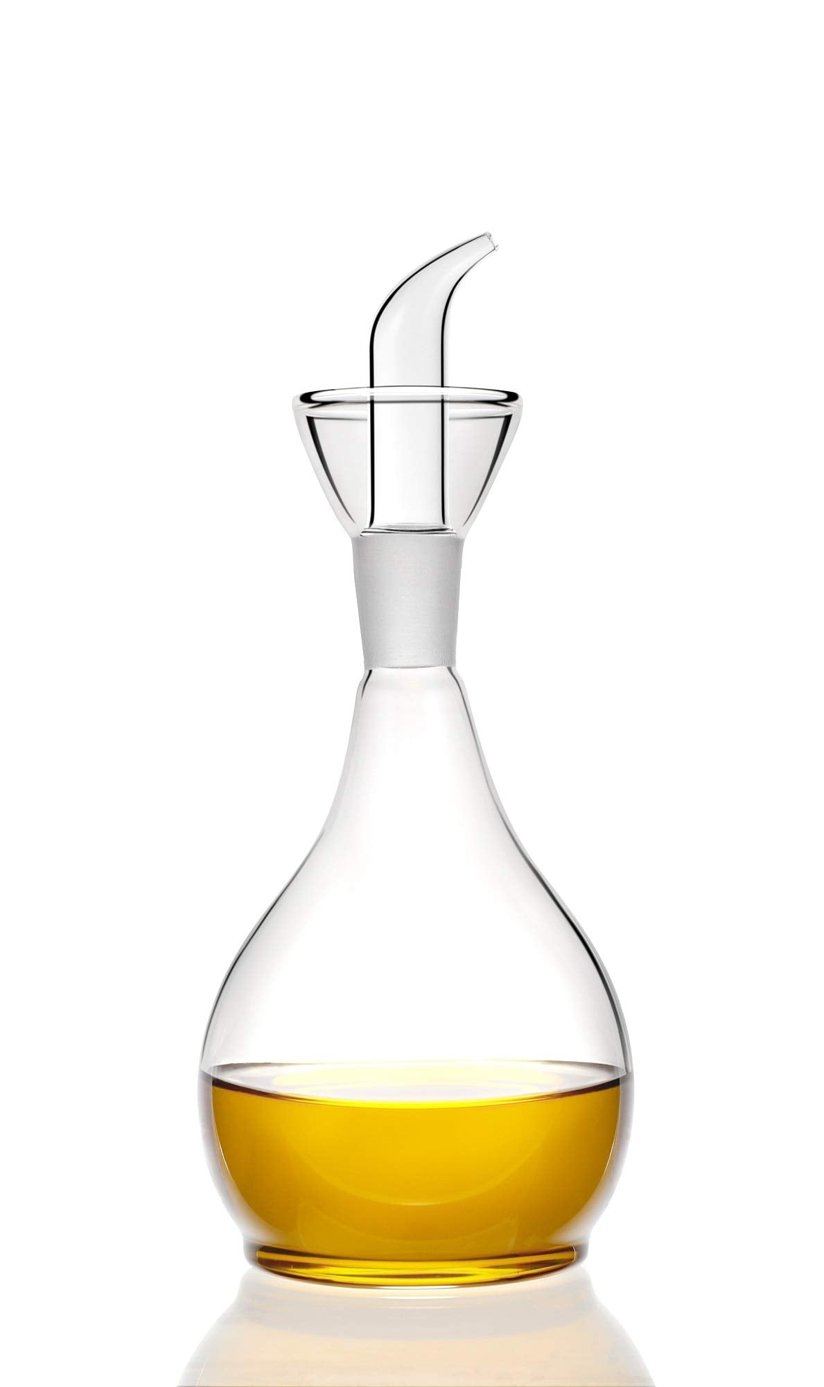 Haizeen 13Ounce/ 380 Ml Clear Glass Olive Oil Dispenser Bottle - Oil & Vinegar Cruet With Pourers And No Funnel Needed - Olive O