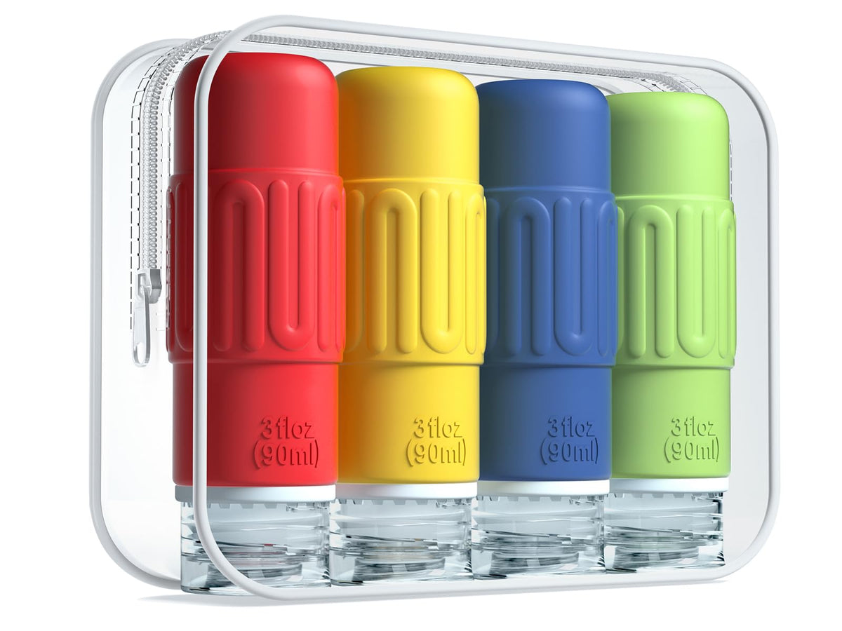 Mrsdry Travel Bottles For Toiletries, Bpa Free Leak Proof Reusable Silicone Bottles, Tsa Approved 3Oz Travel Size Bottles, Trave