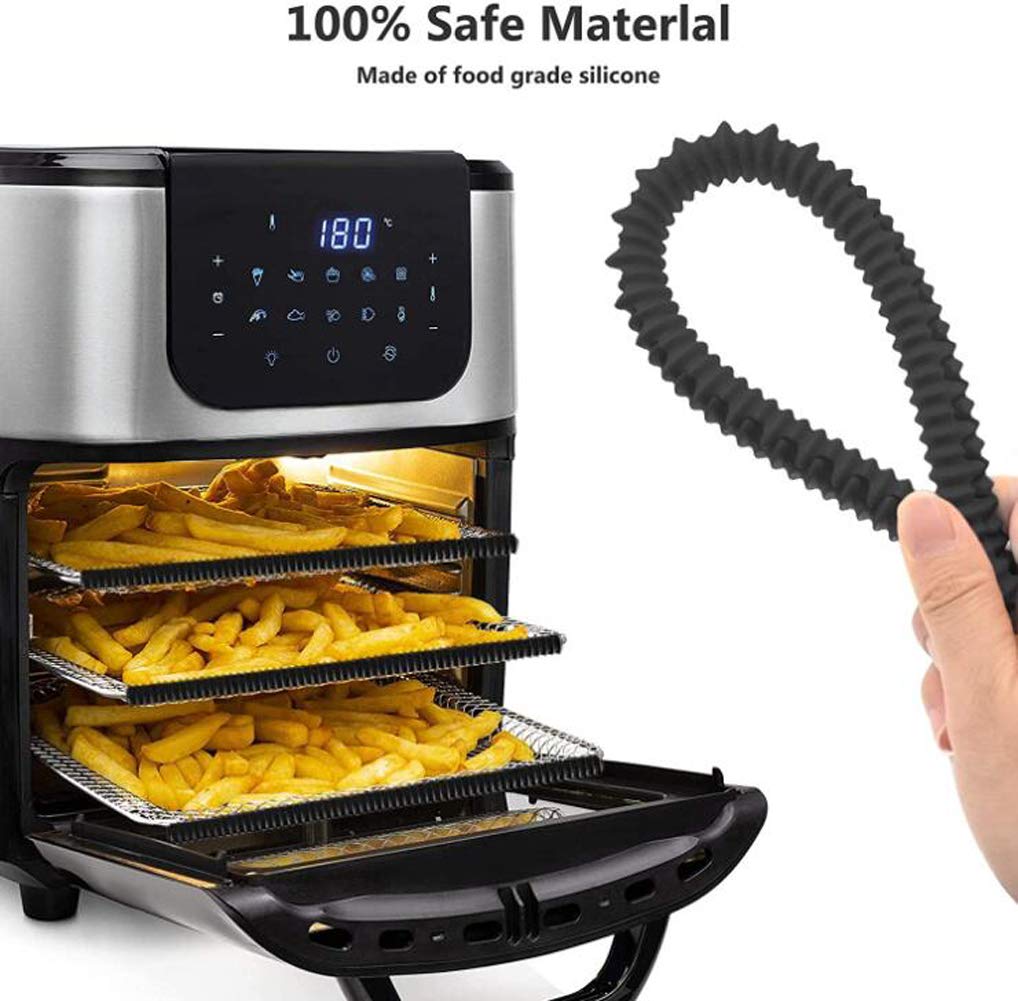 Ericotry 4Pcs Black Oven Rack Edge Covers Silicone Heat Resistant Oven Rack Guard Oven Cooker Shelf Protector Against Burns And