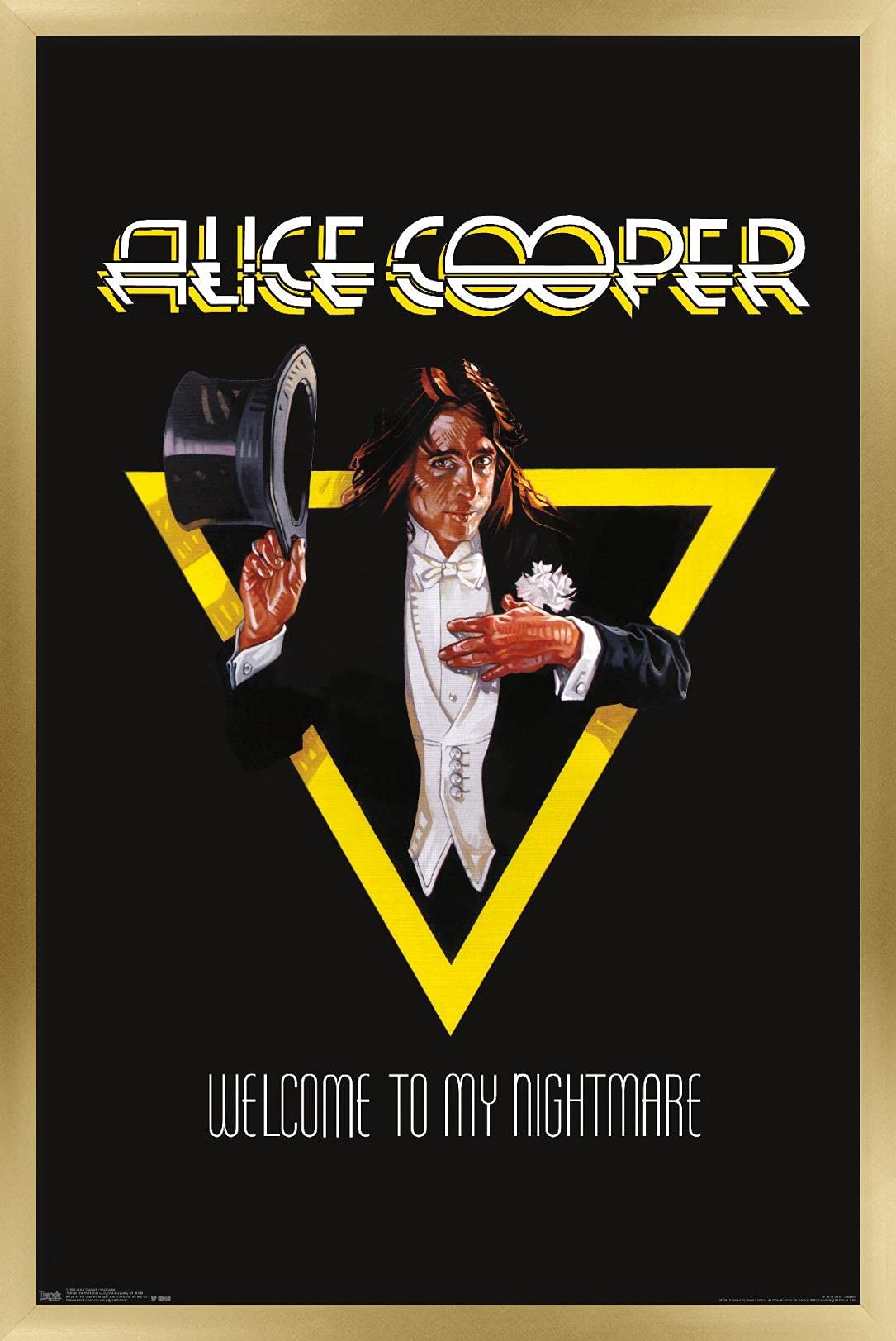 Trends International Alice Cooper - Welcome Wall Poster, 14.725'' X 22.375'', Gold Framed Version