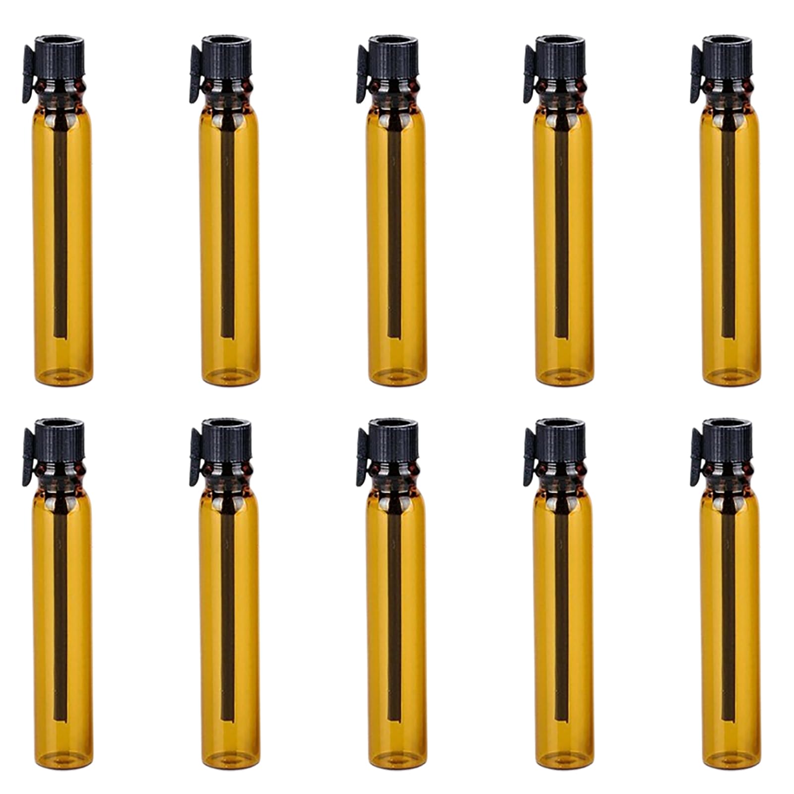 LJJCSFF 10 Pcs 2ml Amber Glass Sample Perfume Bottles Containers Fragrance Sample Vials Essential Oils Sample Bottles For Liquid