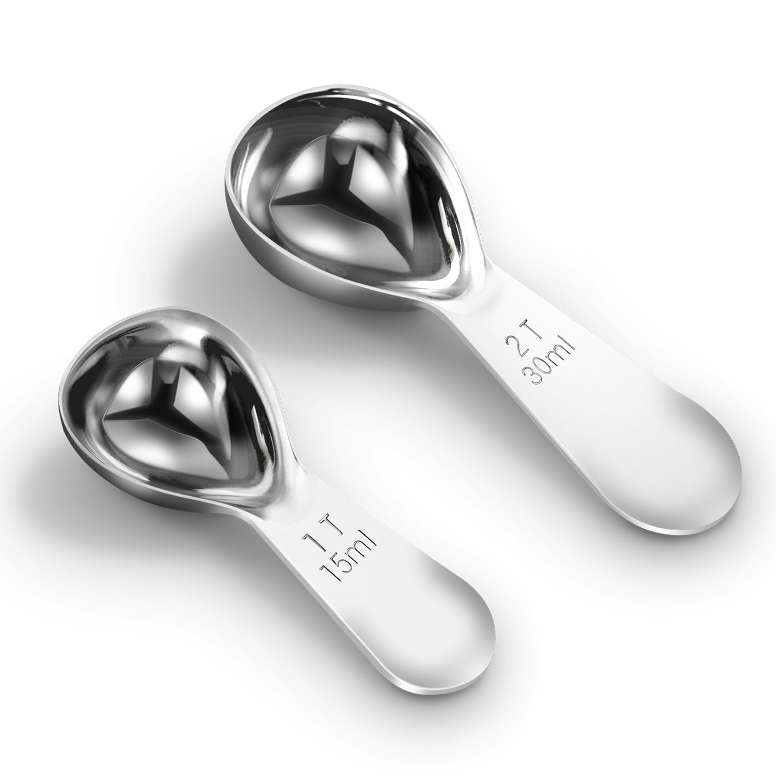 Coffee Scoop set,1&2Tablespoon Measuring spoon (2pieces) Ergonomic sdesign stainless steel manufacture,Coffee Scoop for Ground C