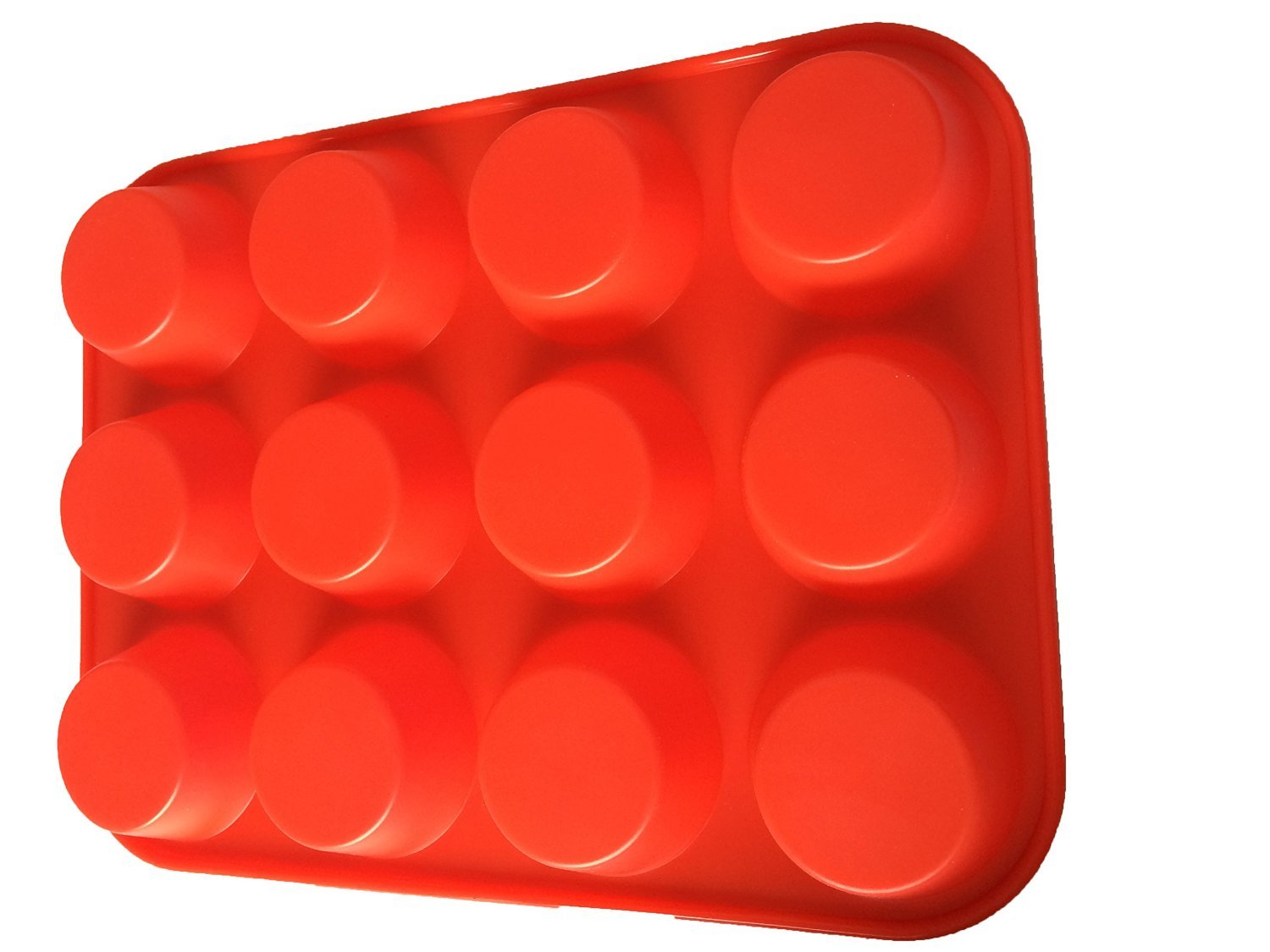 Keliwa 12 Cup Silicone Muffin Pan - Cupcake Baking Pan Great For Making Muffin Cakes, Tart, Bread -Non - Stick Silicone Mold/Dis