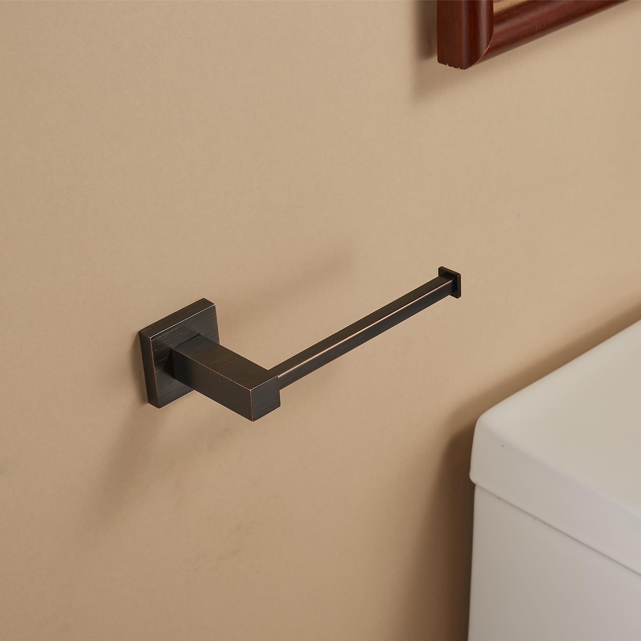 BigBig Home Bronze Toilet Paper Holder  Toilet Tissue Holder Wall Mounted  Toilet Roll Holder for Bathroom Wall Oil Rubbed Black Bathroom Hardware Set Square