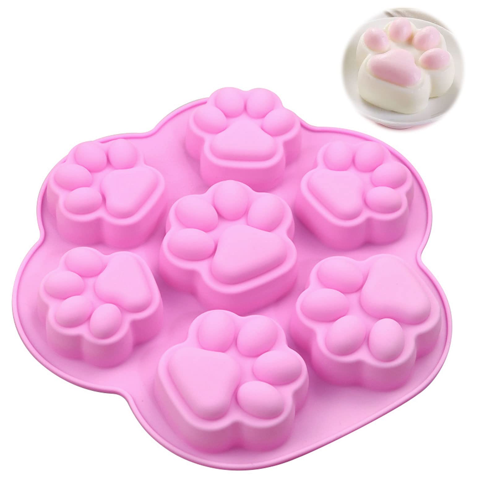 Dog Cat Paw Moulds, YUANGUNGUN Paw Print Silicone Mould Cat Claw Food Grade Chocolate Mould Soap Molds Suitable for Chocolate, C