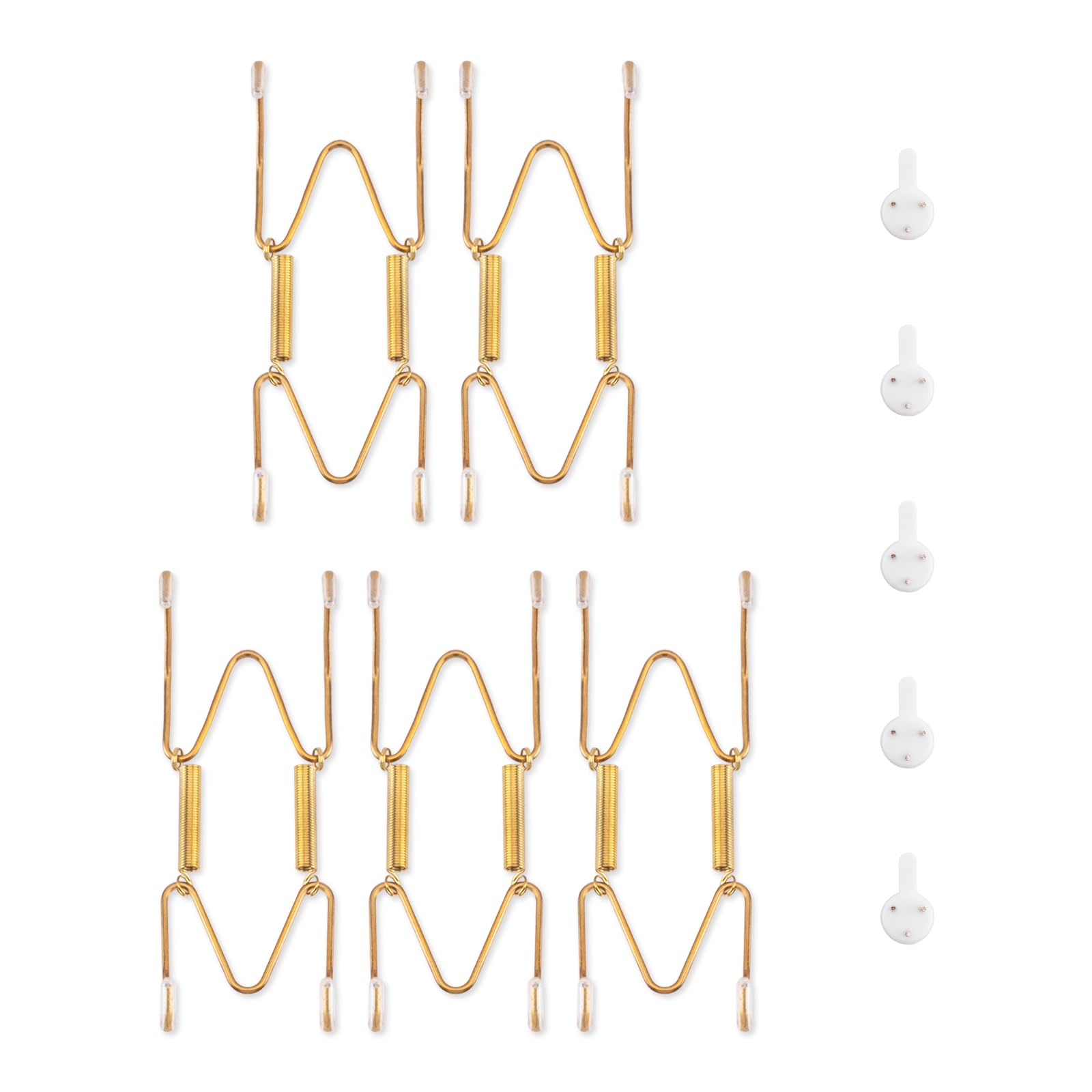 Bilillo 5 Pack Plate Hangers for The Wall, Suitable for 4-5 inch Art Plate, Stainless Steel Invisible Heavy Duty Wire Plate Hold