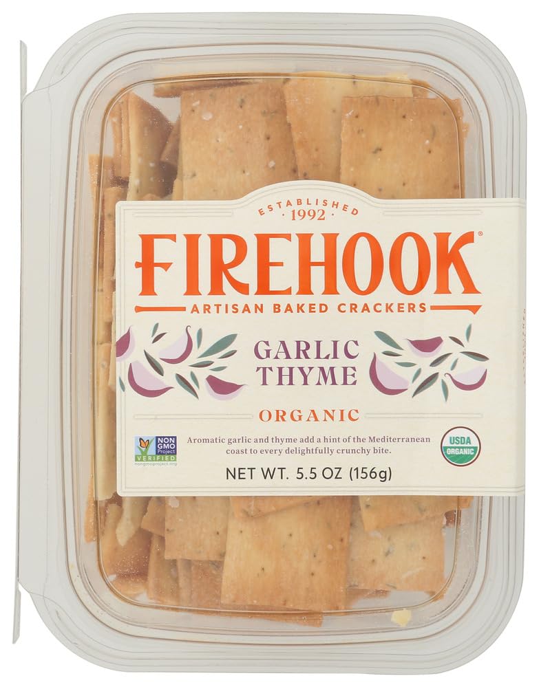 Firehook Baked Crackers Organic Garlic Thyme Crackers, 5.5 OZ