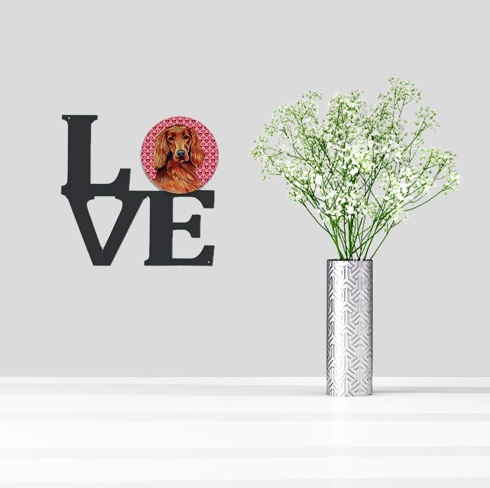 Irish Setter Hearts Love and Valentine's Day Portrait Metal Wall Artwork LOVE LH9164WALV