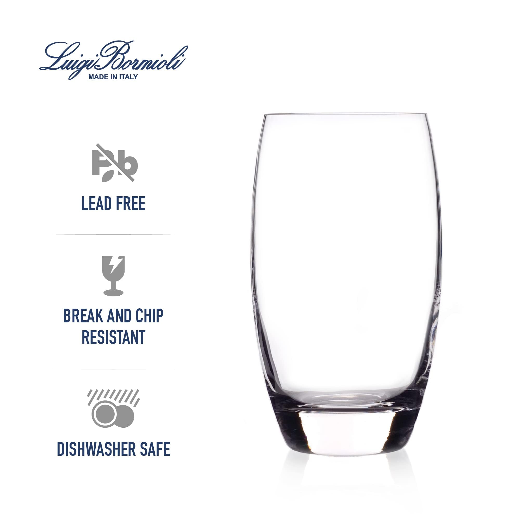 Luigi Bormioli Crescendo 20-Ounce Tumblers  Set Of 4  Crystal SON-hyx Glass  Made In Italy.