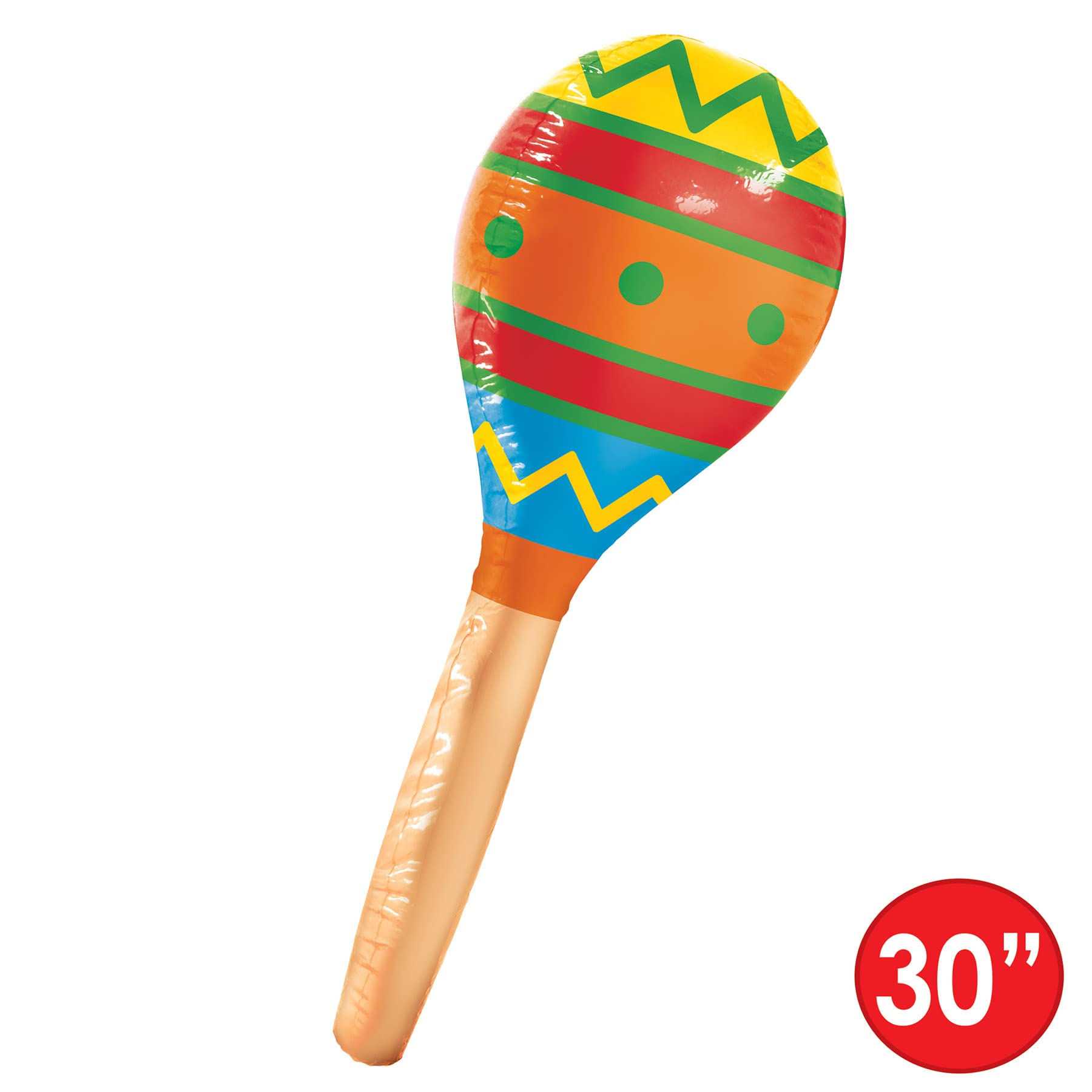 Beistle 2 Piece Inflatable Maracas For Fiesta Parties, Cinco De Mayo And Mexican Theme Decorations, 30'', Multicolor