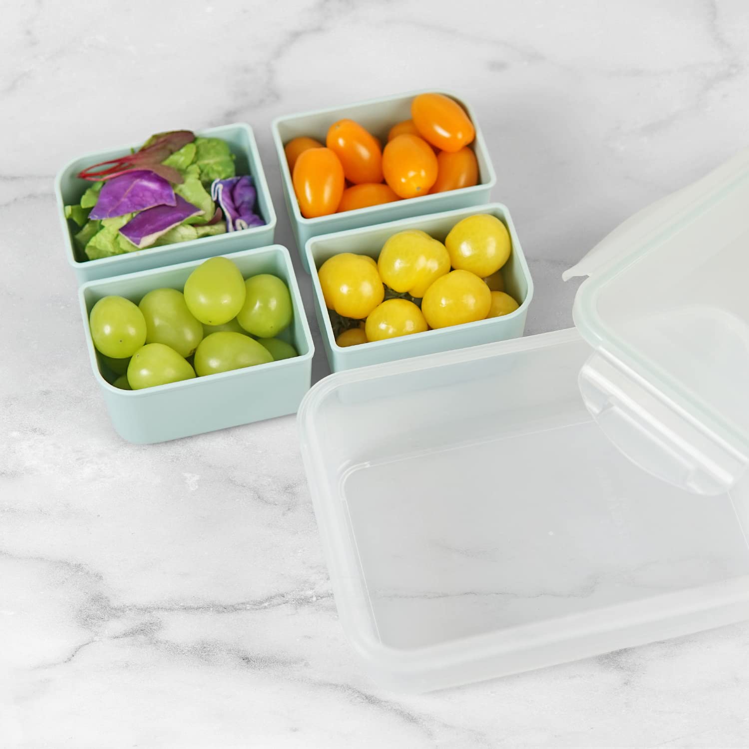 Carrotez Food Storage Container With 4 Removable Compartments, Food Prep Container With Airtight Lids, Portion Control Container