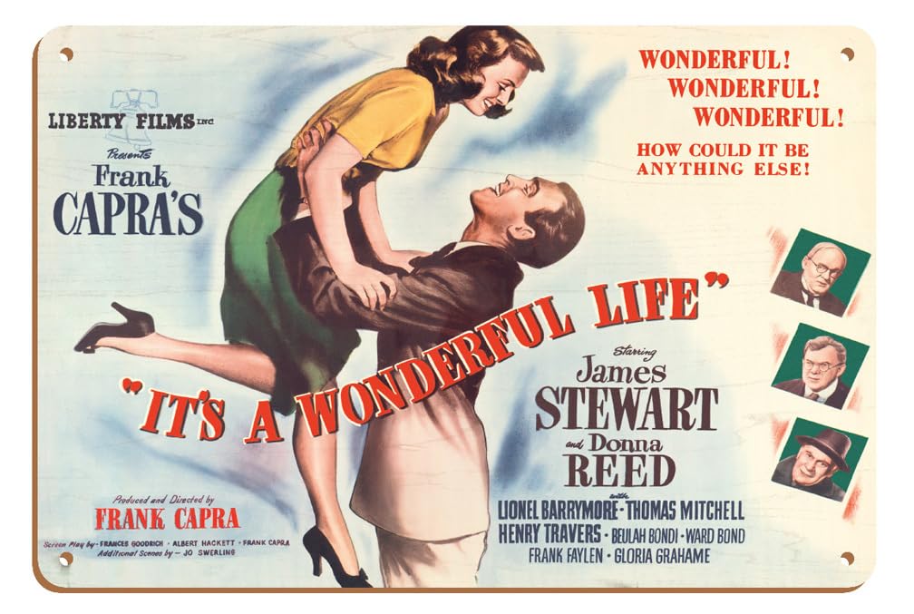 Frank Capra'S ''It'S A Wonderful Life'' - Starring James Stewart Donna Reed - Vintage Film Movie Poster C.1946-8 X 12 Inch Vinta