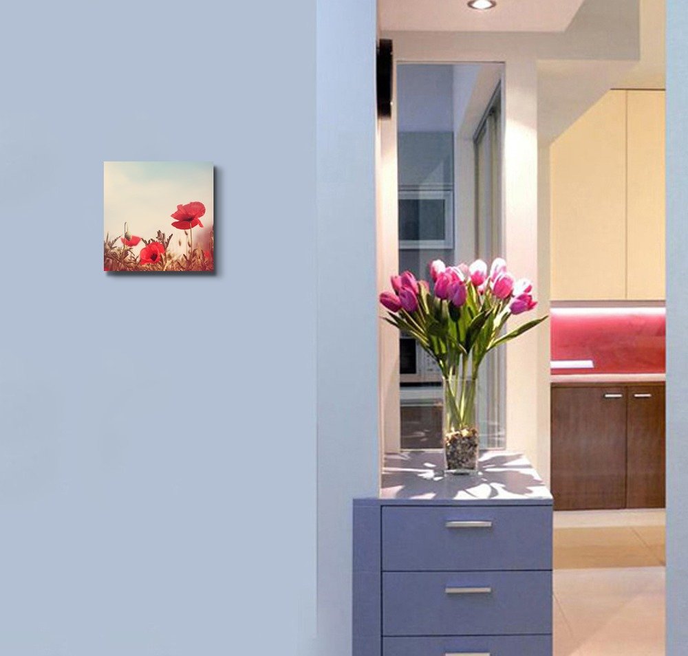 Canvas Prints Wall Art - Vintage Style Poppy Flowers | Modern Wall Decor/Home Art Stretched Gallery Canvas Wraps Giclee Print &