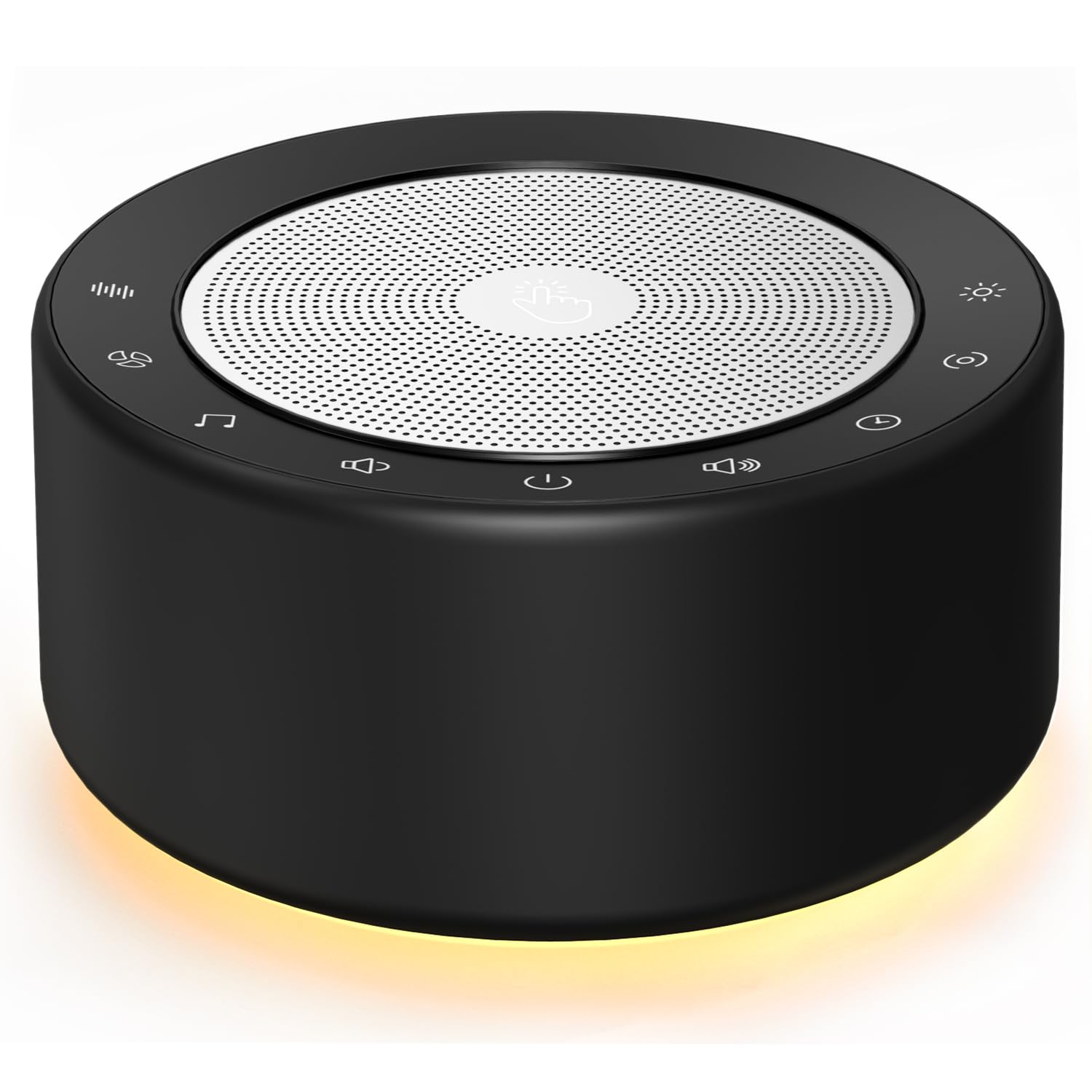 White Noise Machine With 30 High Fidelity Soundtracks, 7 Colors Night Lights, Full Touch Metal Grille And Buttons, Timer And Mem