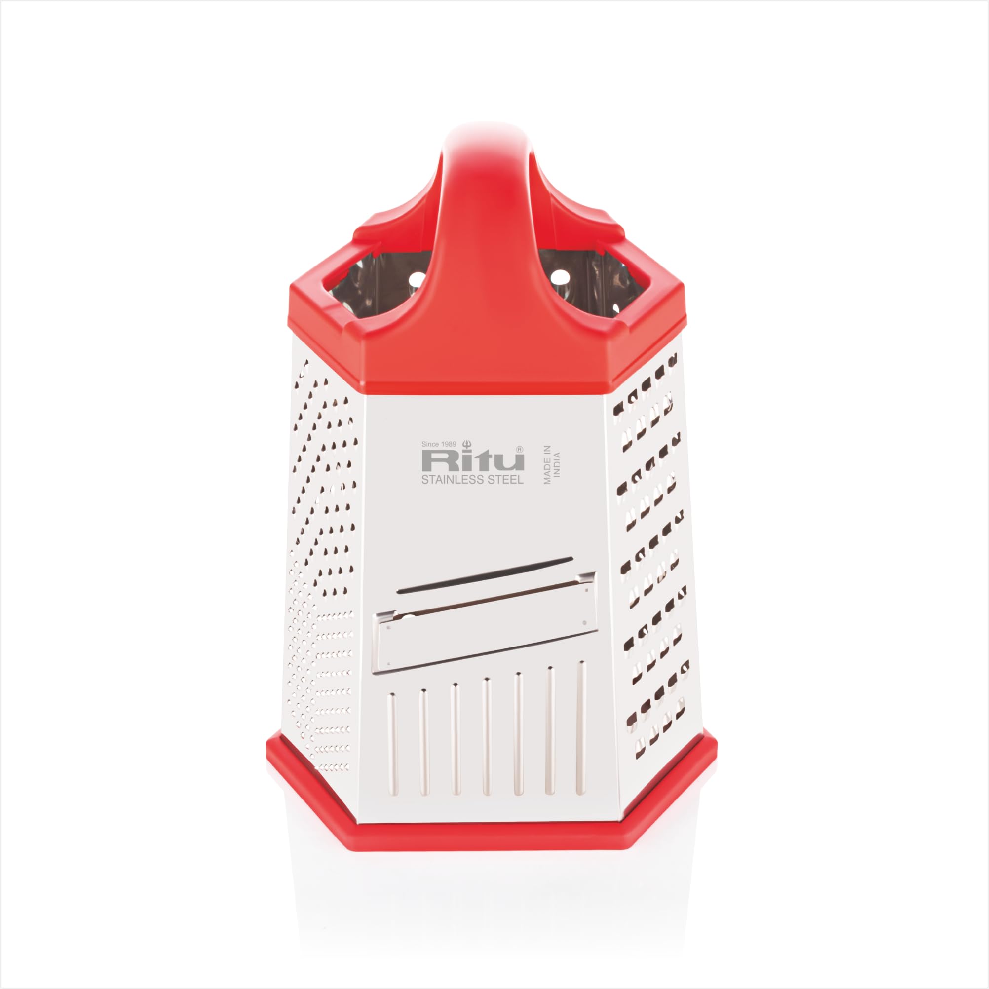 Ritu J381 Vegetable Grater & Slicer|Stainless Steel 7 In 1 Kitchen Chopper| Grater For Cheese|Vegetables|Ginger (Silver)