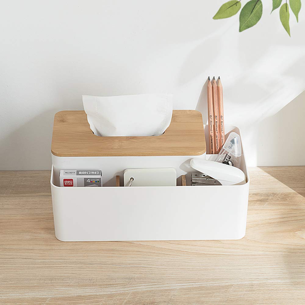Poeland Multifunction Tissue Box Rectangular Facial Tissue Holder Dispenser For Dining Room, Kitchen, Bedroom Dressers And Home