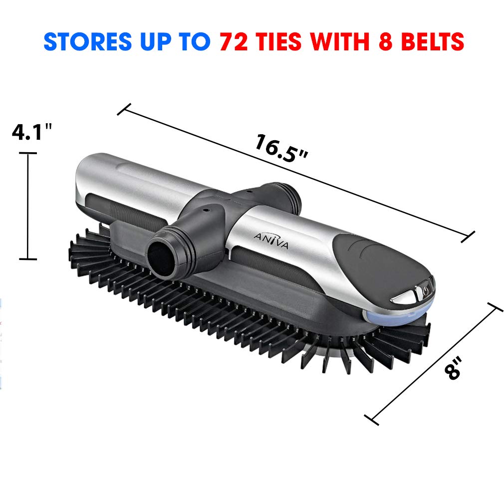 Aniva Motorized Tie Rack Closet Organizer With Led Lights Includes J Hooks For Wired Shelving Stores Up To 72 Ties & 8 Belts, Op
