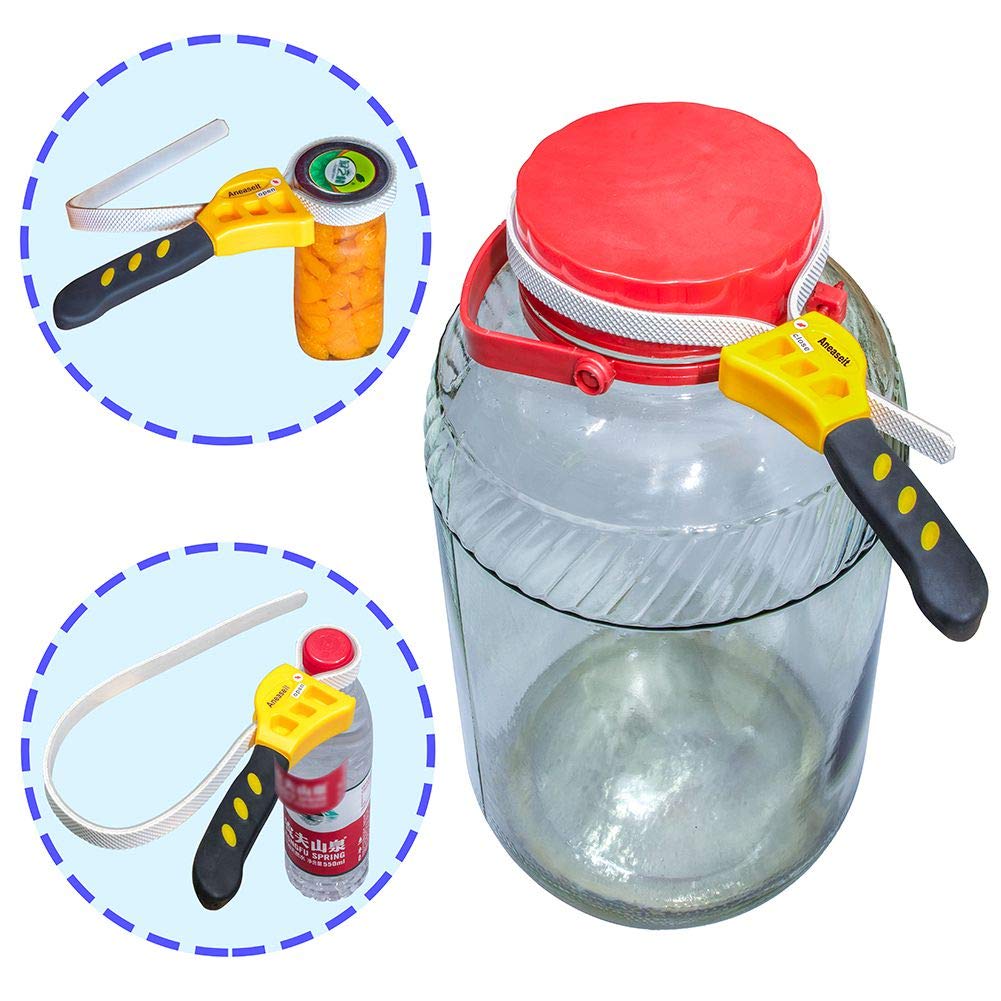 2021 Silicone Belt Jar Opener, Easily Opens 3/8'' Extra Small And 6'' Extra Large Bottle Caps, Adjustable Silicone Belt Wrench.