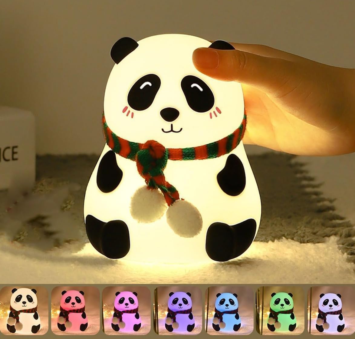 Desidiya Cute Panda Night Lamp  Silicone Lamp For Bedroom, Color Changing Led Touch Light, Portable For Kids, BpaFree Bed Lamp