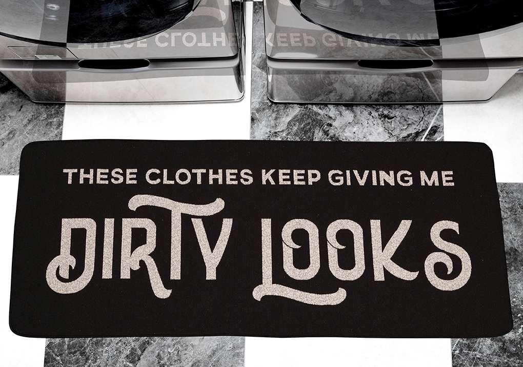 Benissimo Soft Woven Rugs, 24''X56'' Laundry Room Rug, Funny Non Slip Laundry Mats, Woven, Machine Washable, Bathroom Runner Flo