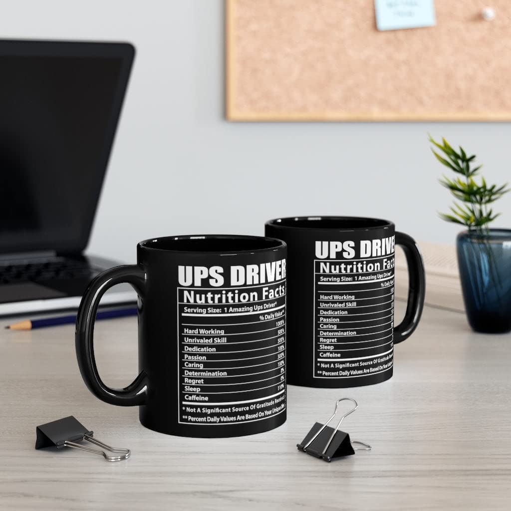 Lovesout Funny Ups Driver Nutritional Facts Christmas 2024 Gifts Hilarious Coffee Mug Ceramic Cups Black 11 Oz