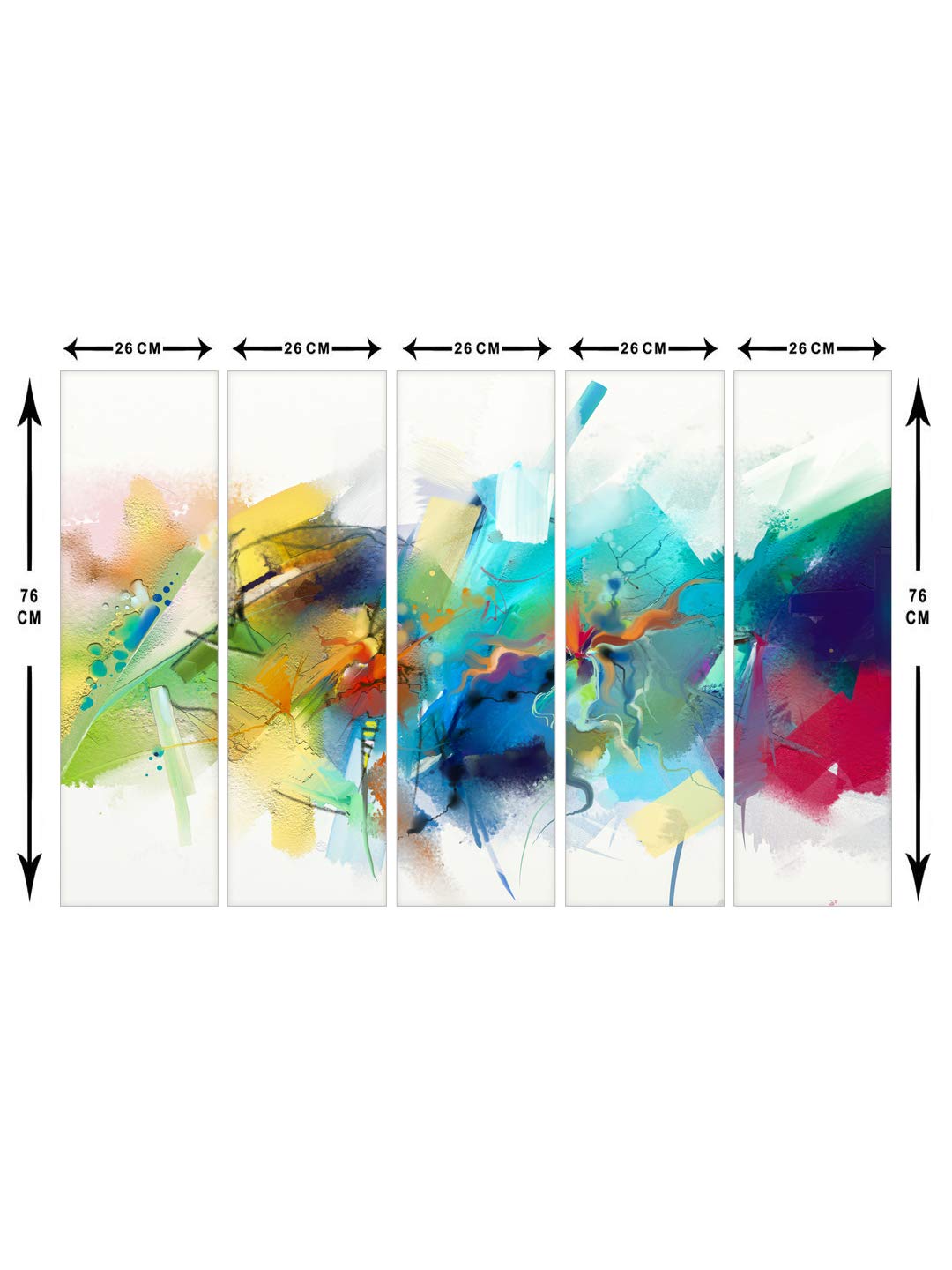 999Store Abstract Mdf Art Panels (Mdf/Vinay_30X51 Inch_Blue) 5Frames0391