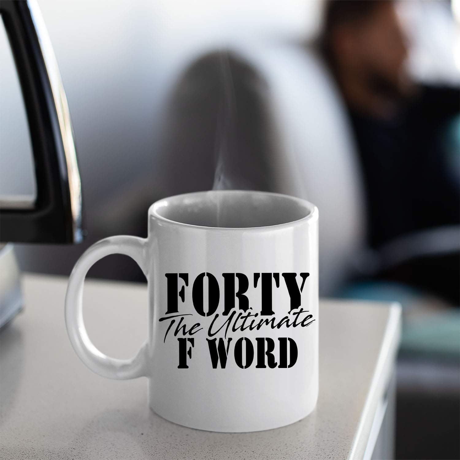Veracco Forty The Ultimate F Word Ceramic Coffee Mug Funny BirthdayGifts For Him Her Fourty Fabulous (White, Ceramic)
