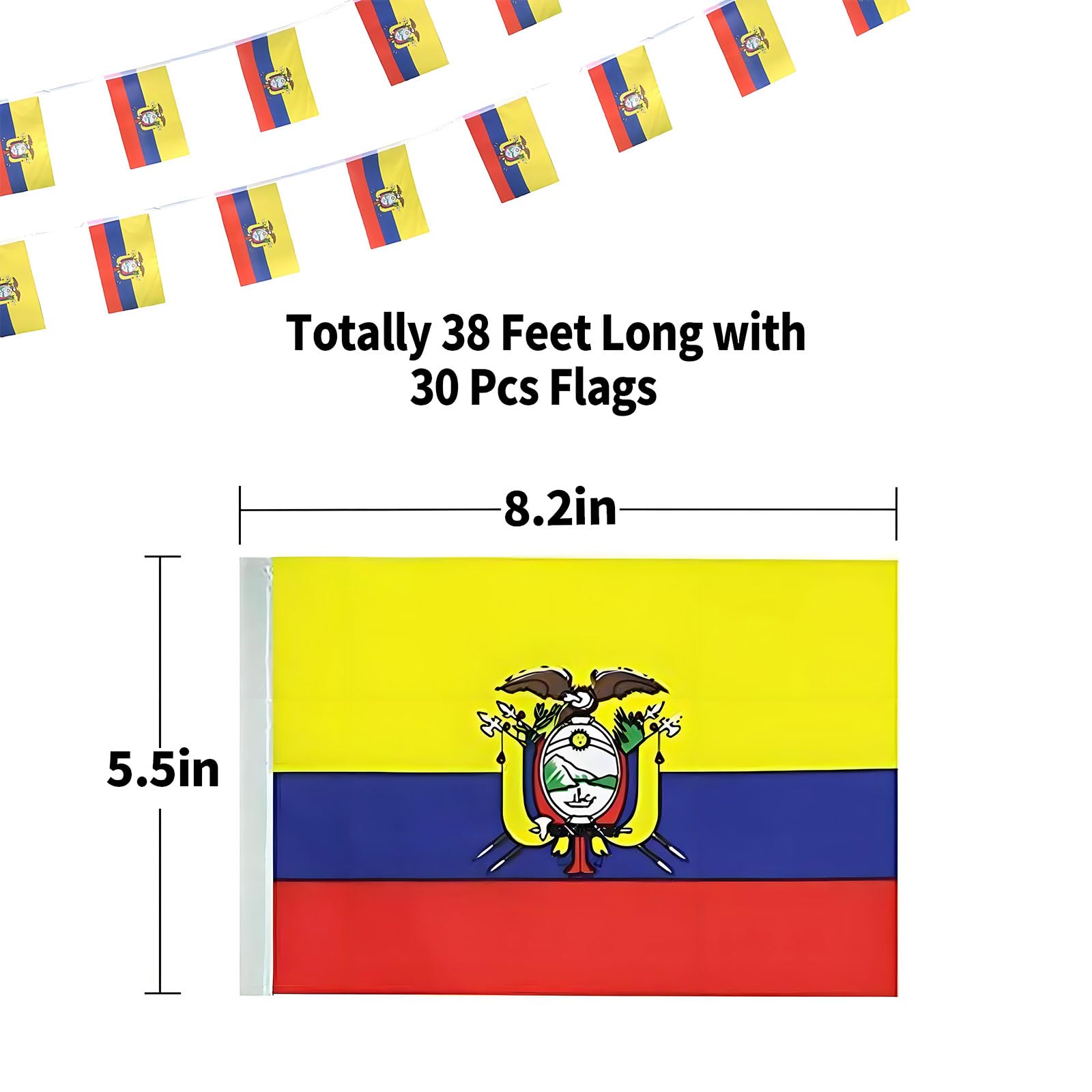 Ecuador Flags Ecuadorian Small String Mini Flag Pennant Banner Decorations