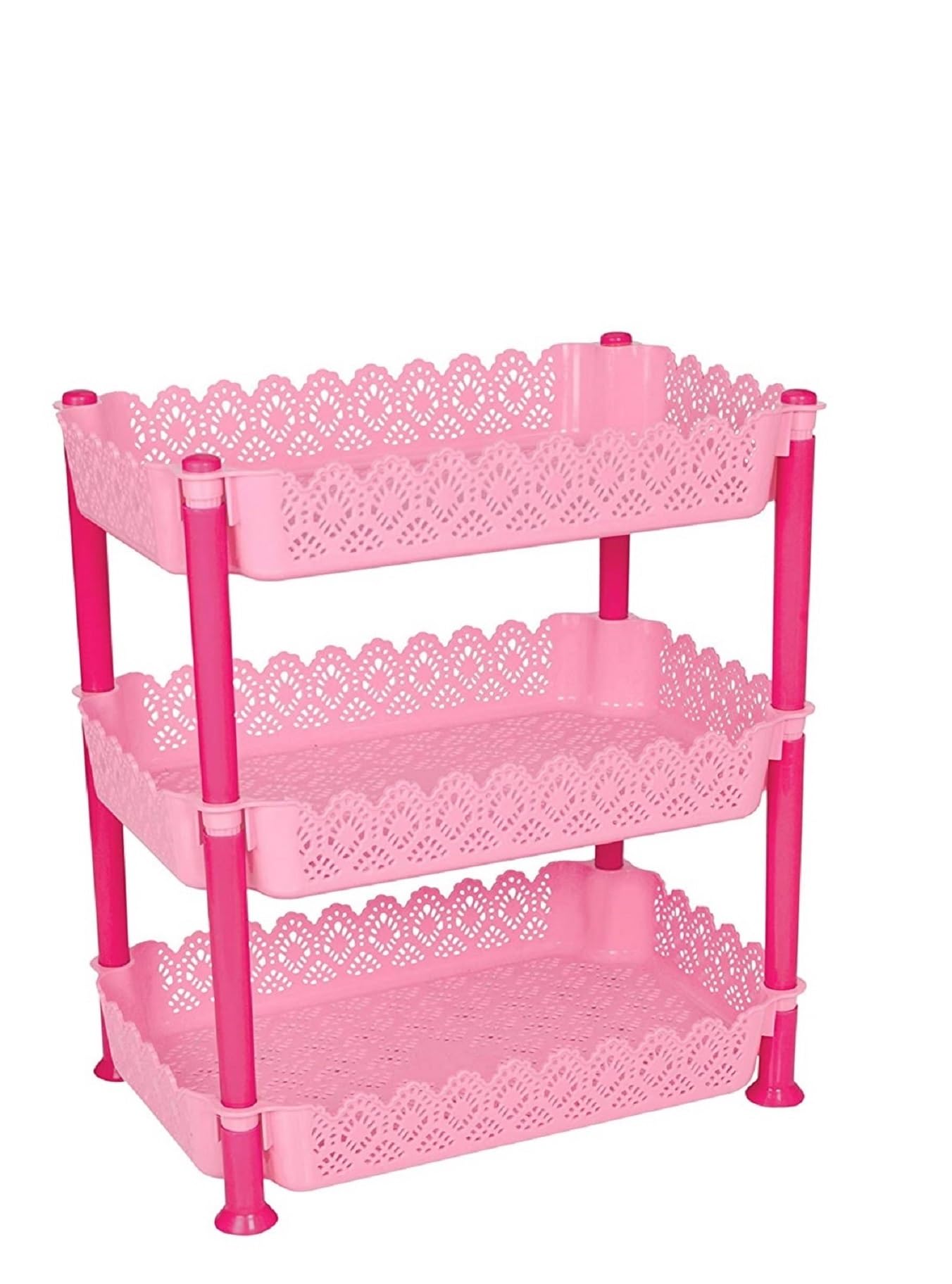 Aristo Vertex 3 Tier Plastic Storage Rack | Multipurpose Organizer Shelf For Kitchen, Bathroom, Office & Home | Durable Space Sa