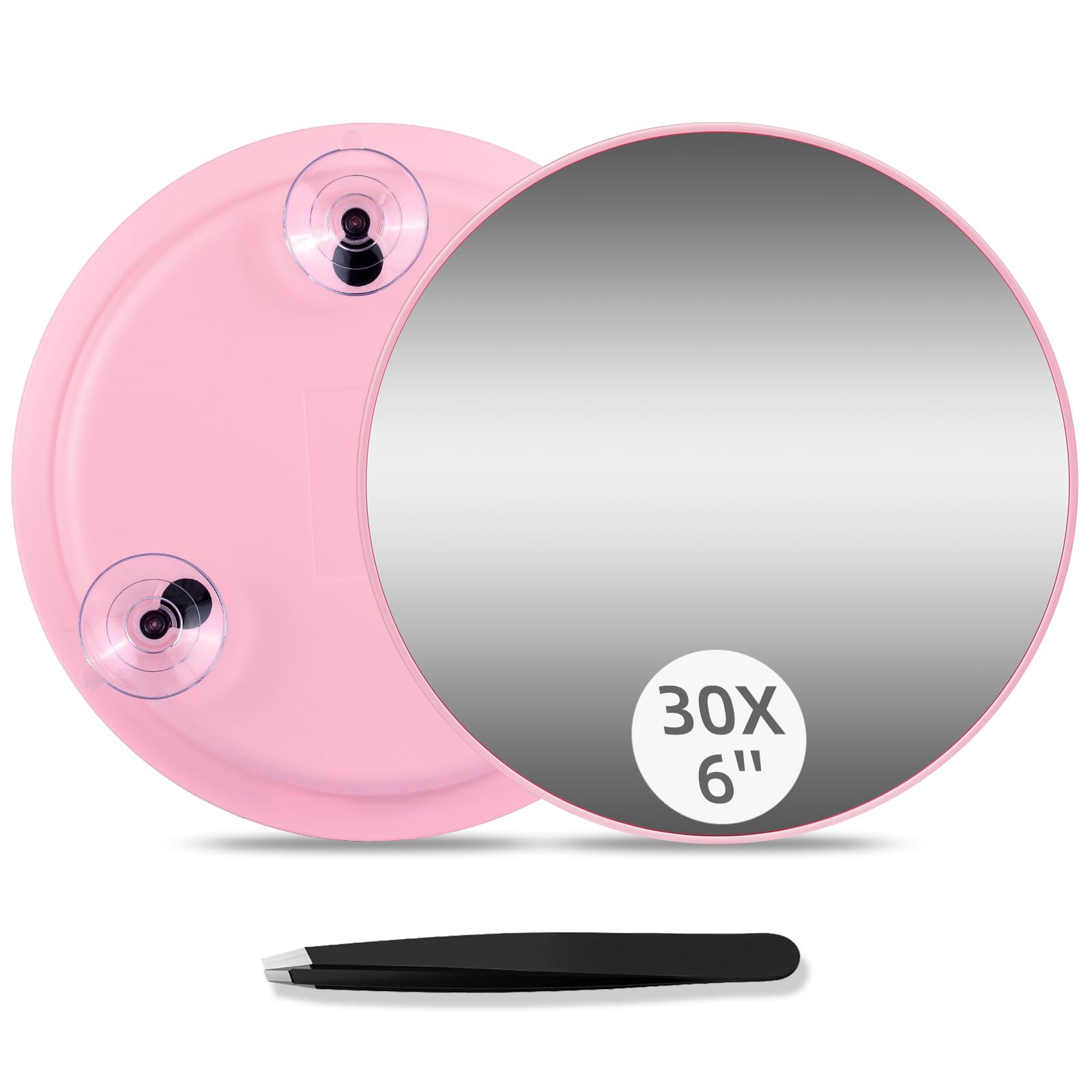 Round 30X Magnifying Mirror, 6'' Makeup Magnifying Mirror High Magnificaiton 30X Mirror With Suction Cups, Compact Magnifying Mi