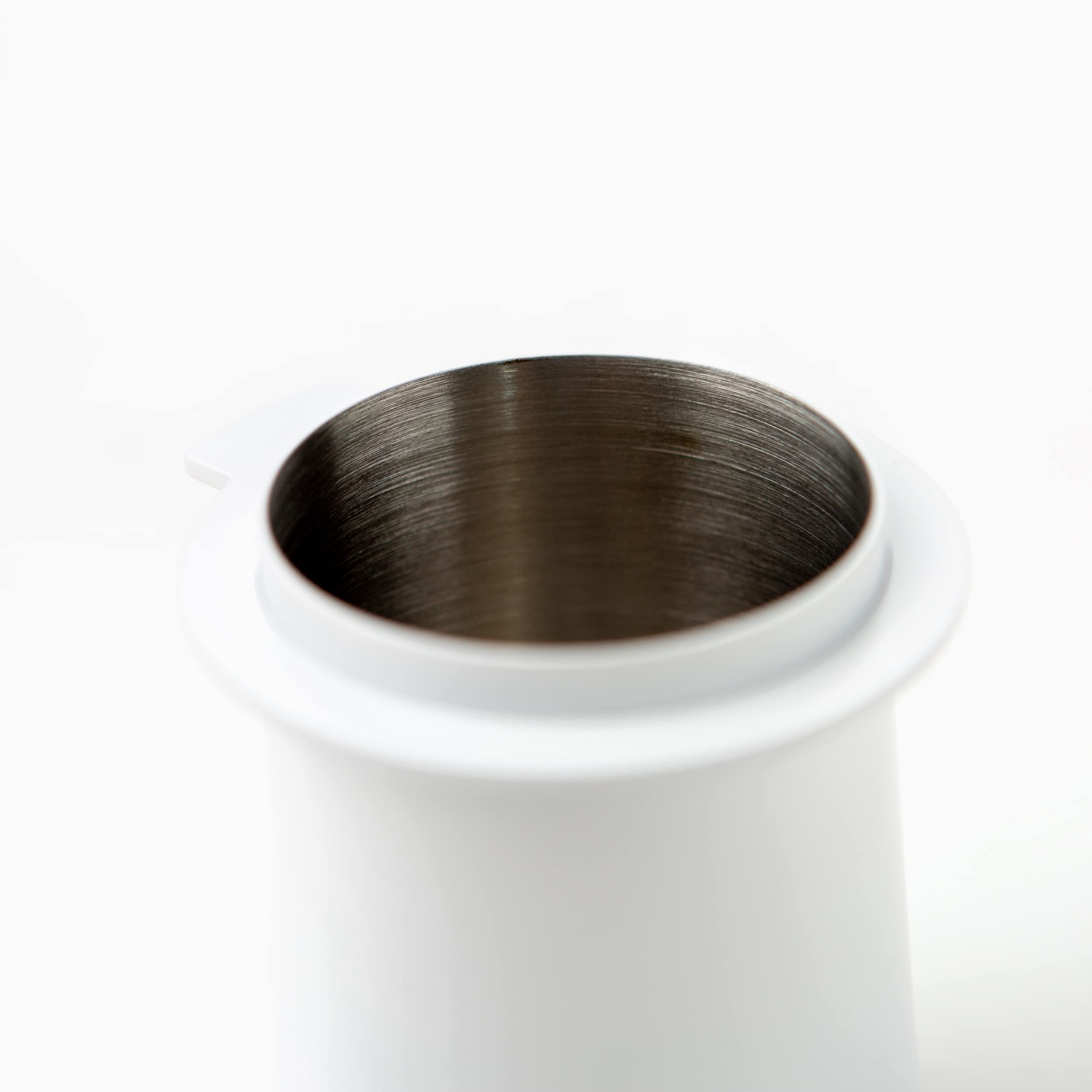 Crema Coffee Products | 54Mm Dosing Cup | White | 100% Stainless Steel | Espresso Coffee Dosing Cup | Fits 54Mm Breville Portafi