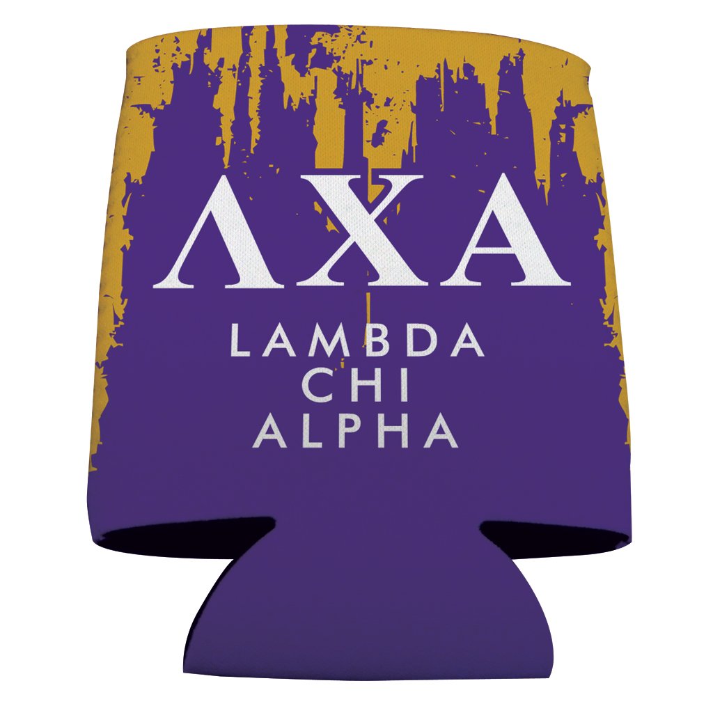 Victorystore Can And Beverage Coolers - Lambda Chi Alpha, Purple And Gold Design, Set Of 6
