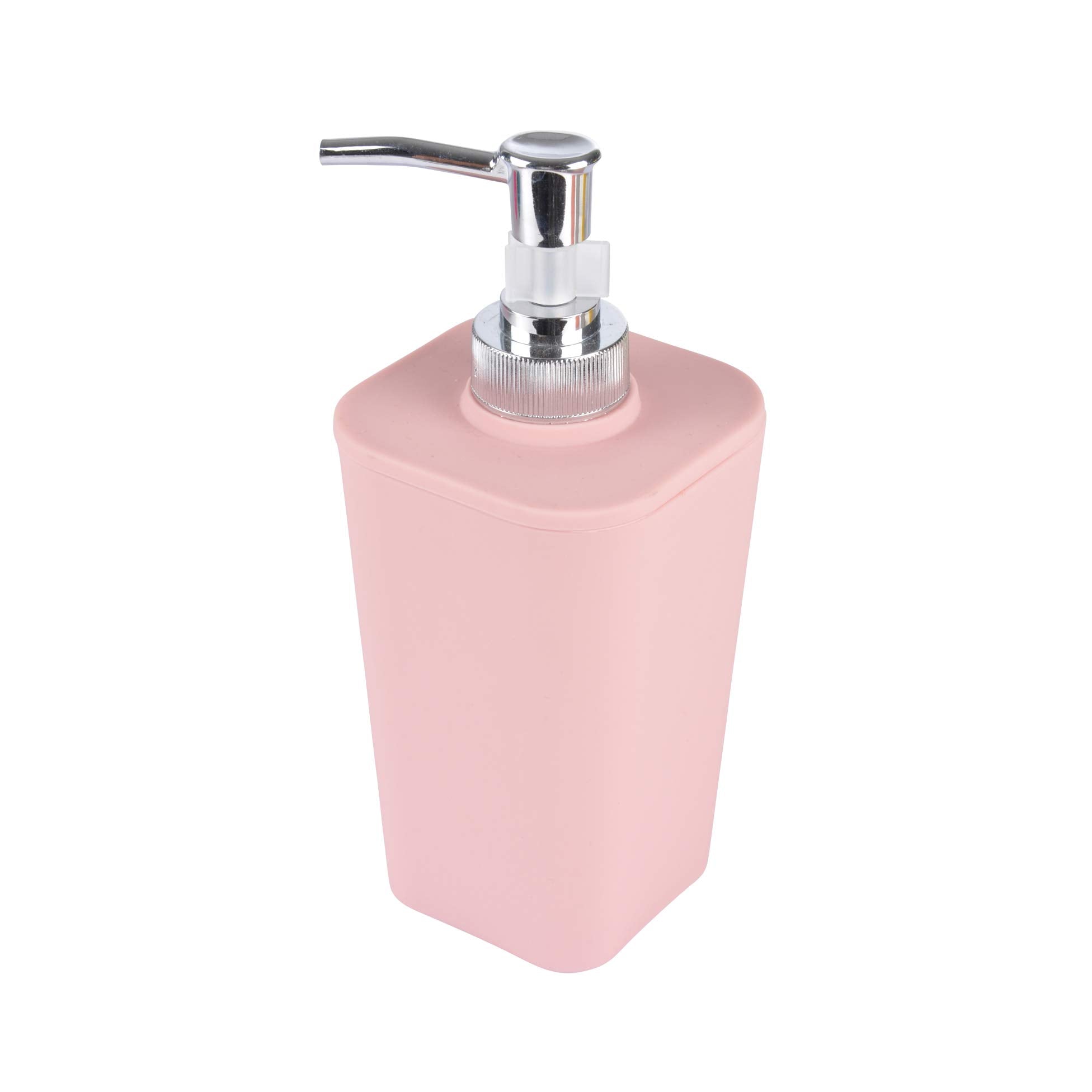Douceur D'Int  Rieur Soap Dispenser Soft Touch Effect 7 X 7 X 17.5 Cm Rose Poudr