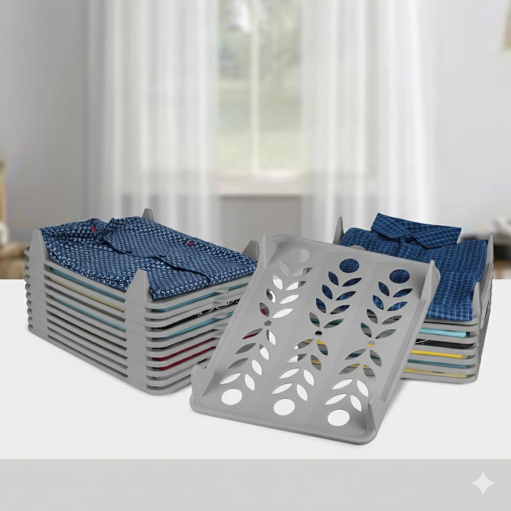 Mechdel Effortless Closet Organizer/Shirt Organizer For Men/T Shirt Organizer/Sare Organiser/Jeans/Pants/Iron Clothe Tray/Foldin