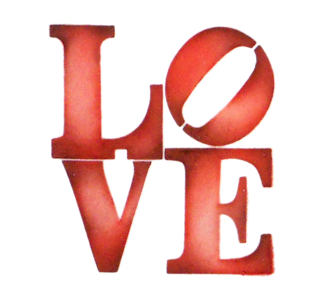 Designer Stencils Love Sculpture Cookie Stencil Set, Beige/Semi-Transparent