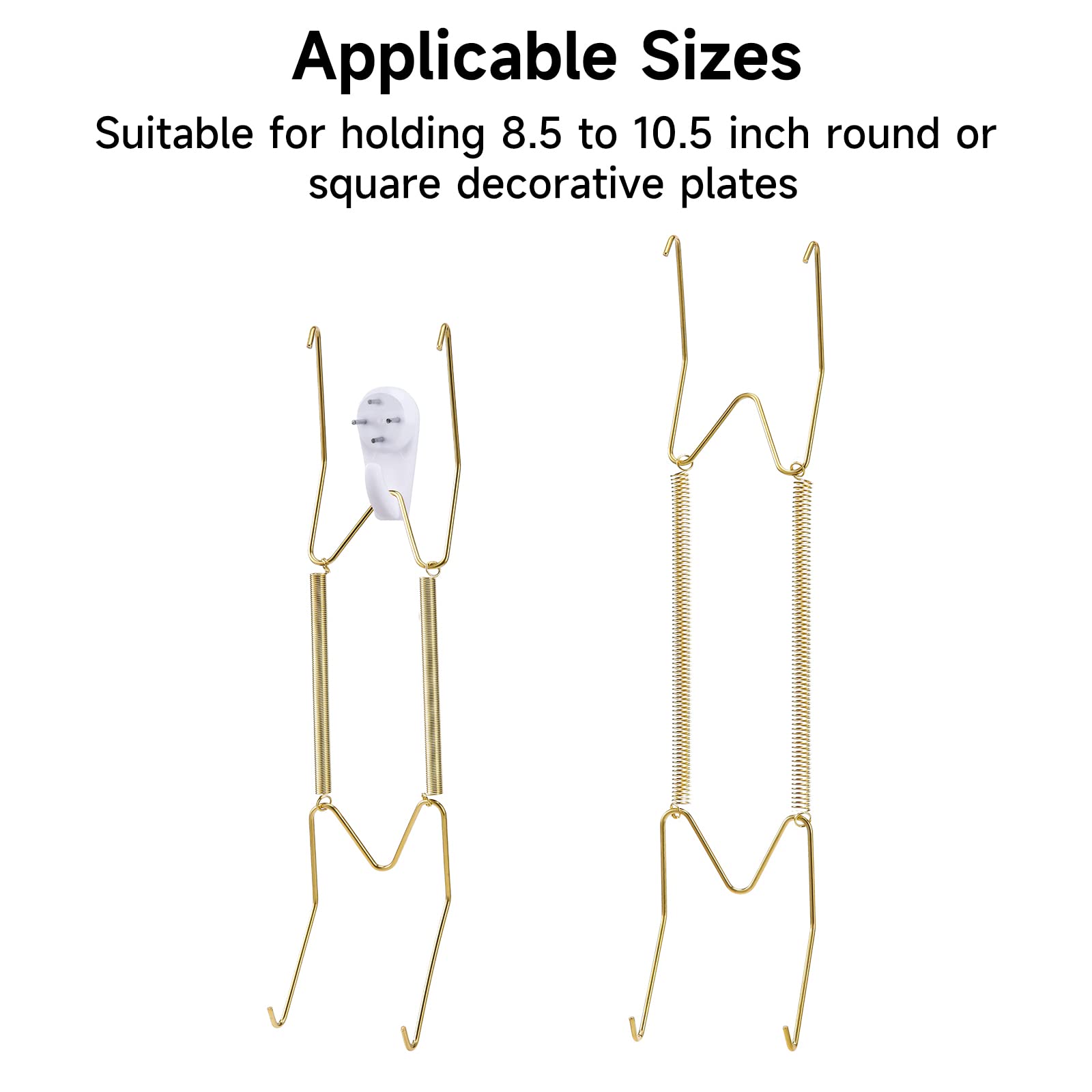 Fasunry 10 Pack Plate Hangers, 10 Inch Wall Plate Hangers And 12 Pack Wall Hooks, Compatible 8.5 To 10.5 Inch Decorative Plates,