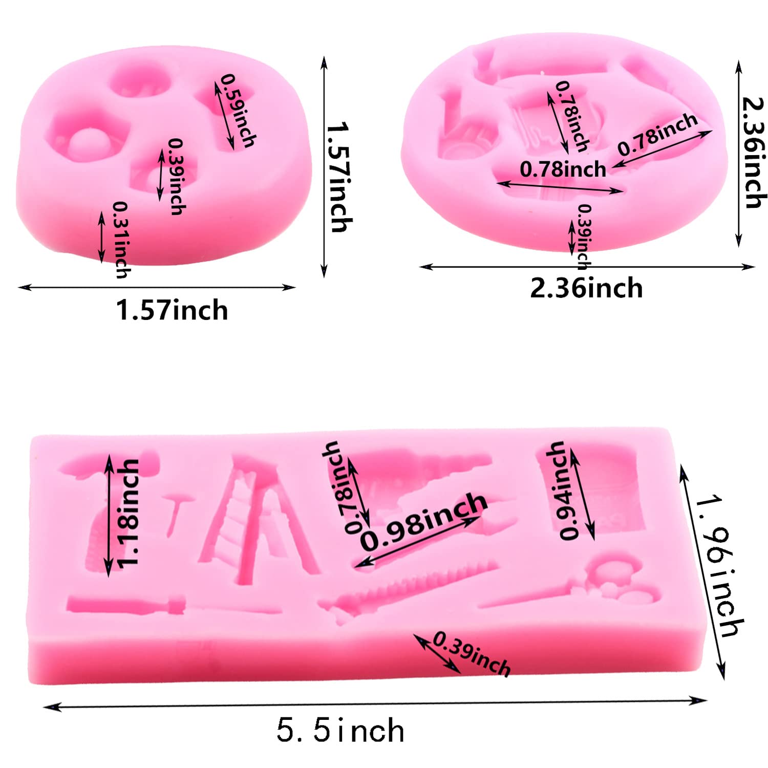 Mujiang Construction Tools Fondant Silicone Molds For Chocolate Candy Sugarcraft Cupcake Topper Cake Decorating
