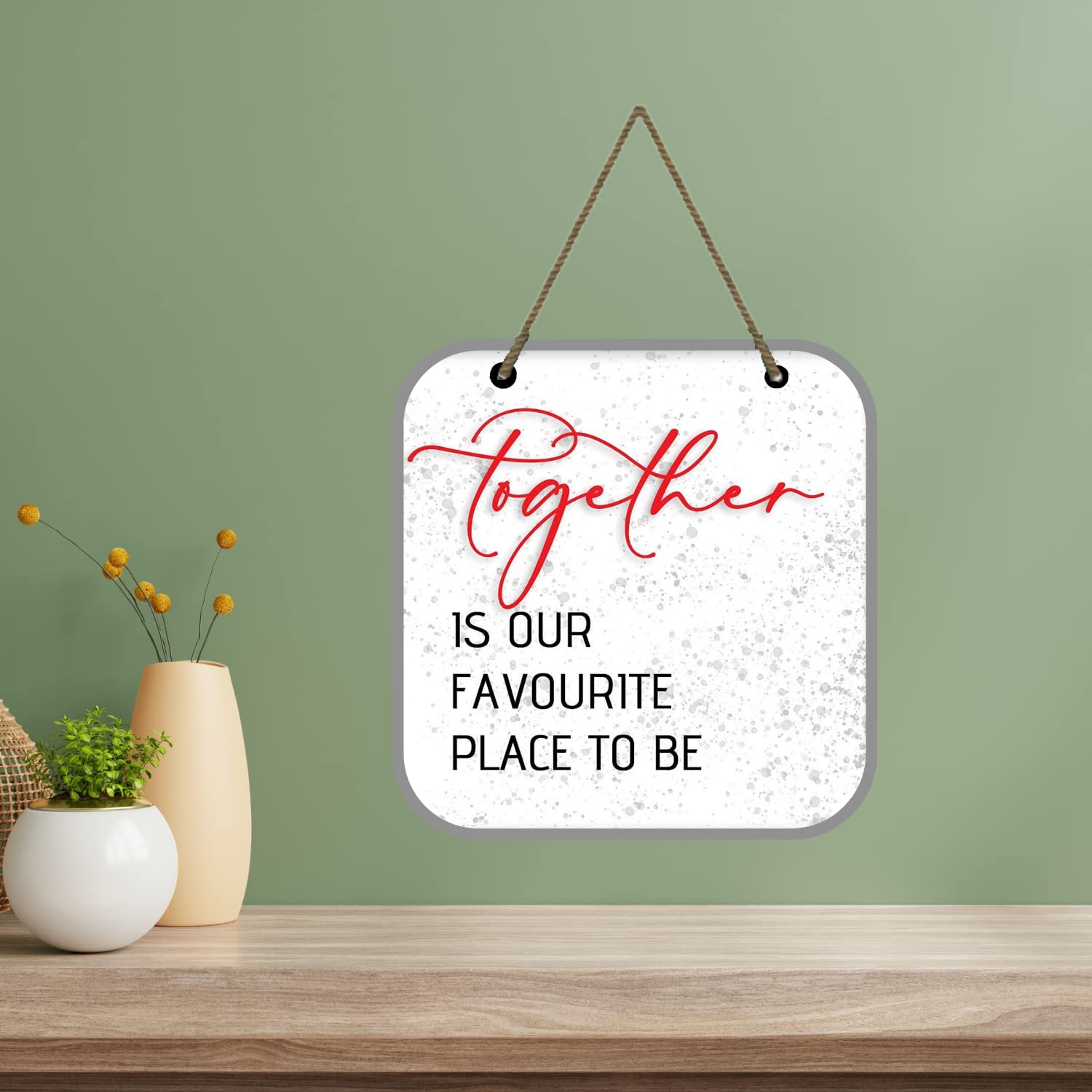 Webelkart Decorative Together Is Our Favourite Place To Be Wooden Wall Hanging/Wall Sculpture For Home And Living Room/Wall Deco