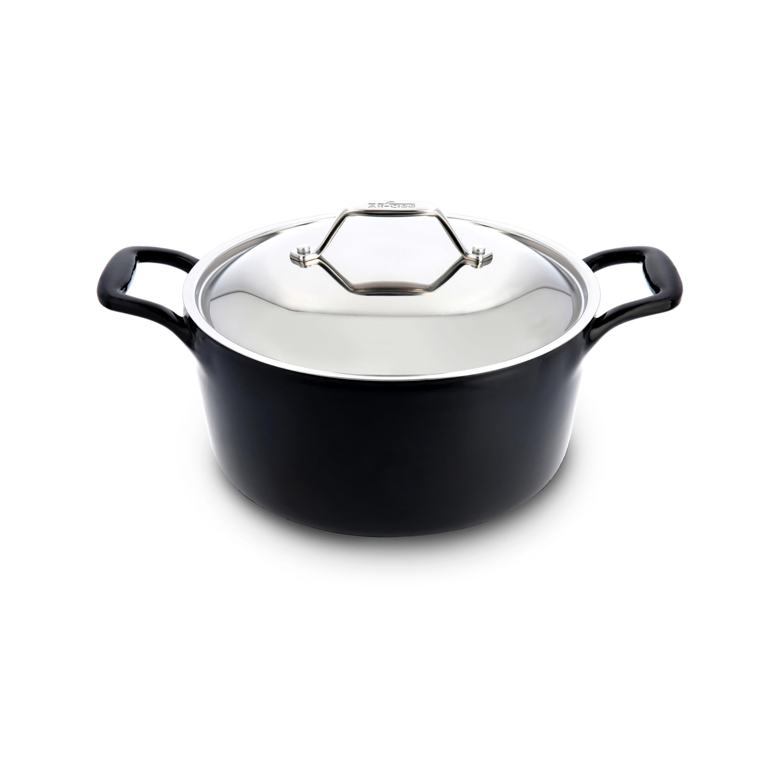 All-Clad Cast Iron Stockpot, 6 Qt Enameled Cast Iron Dutch Oven with Lid, Grill, Oven Safe up to 650F, Pot Compatible with All S