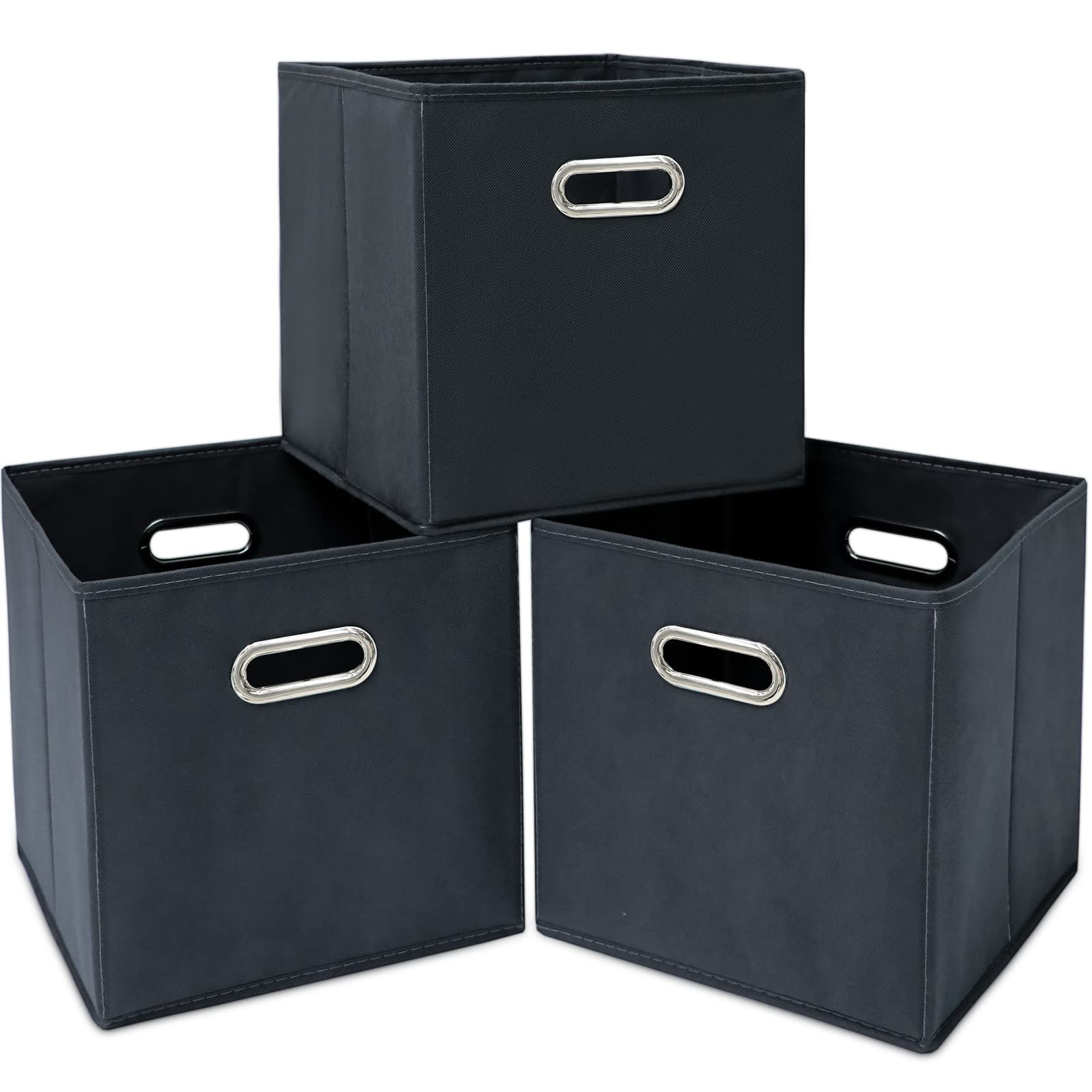 Sevendome Fabric Storage Bins,13 Inch Cube Organizer Bins,Fabric Organizer Bins Foldable Storage Bins Basket With Dual Handles A