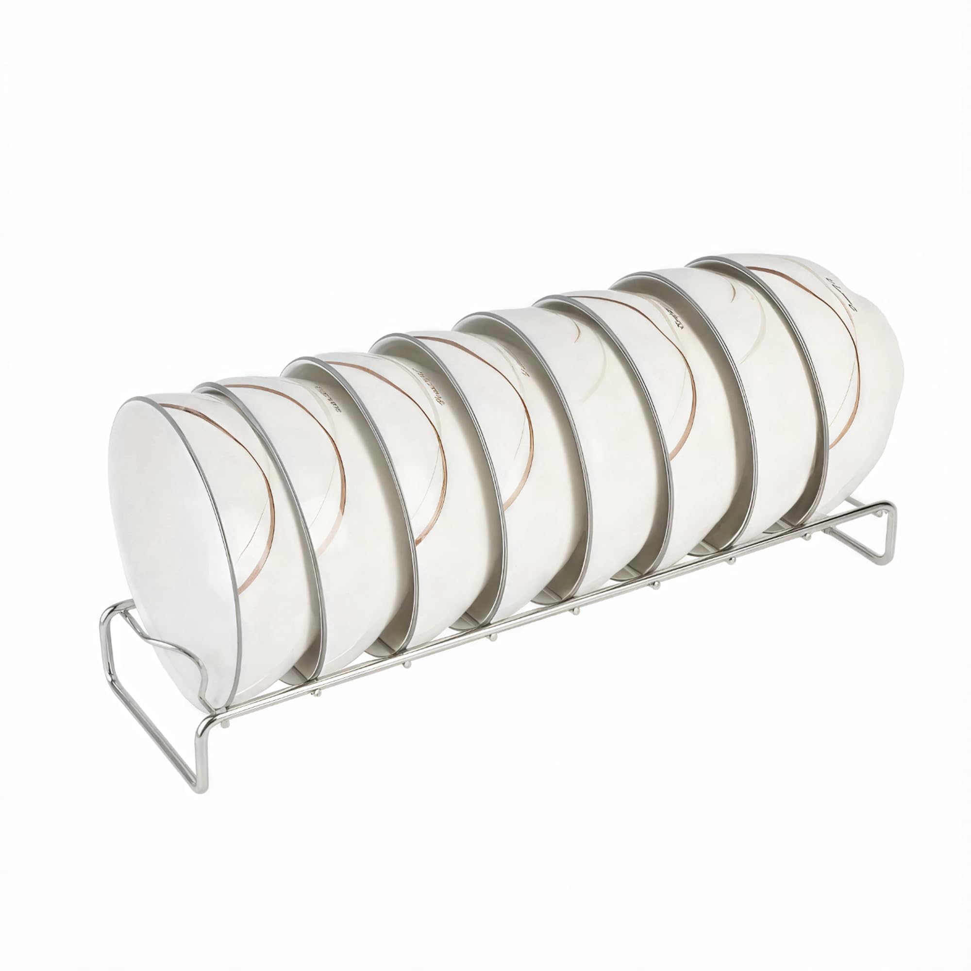 IMEEA Small Bowl Organizer for Cabinet 304 Stainless Steel Rack for 8 Bowls