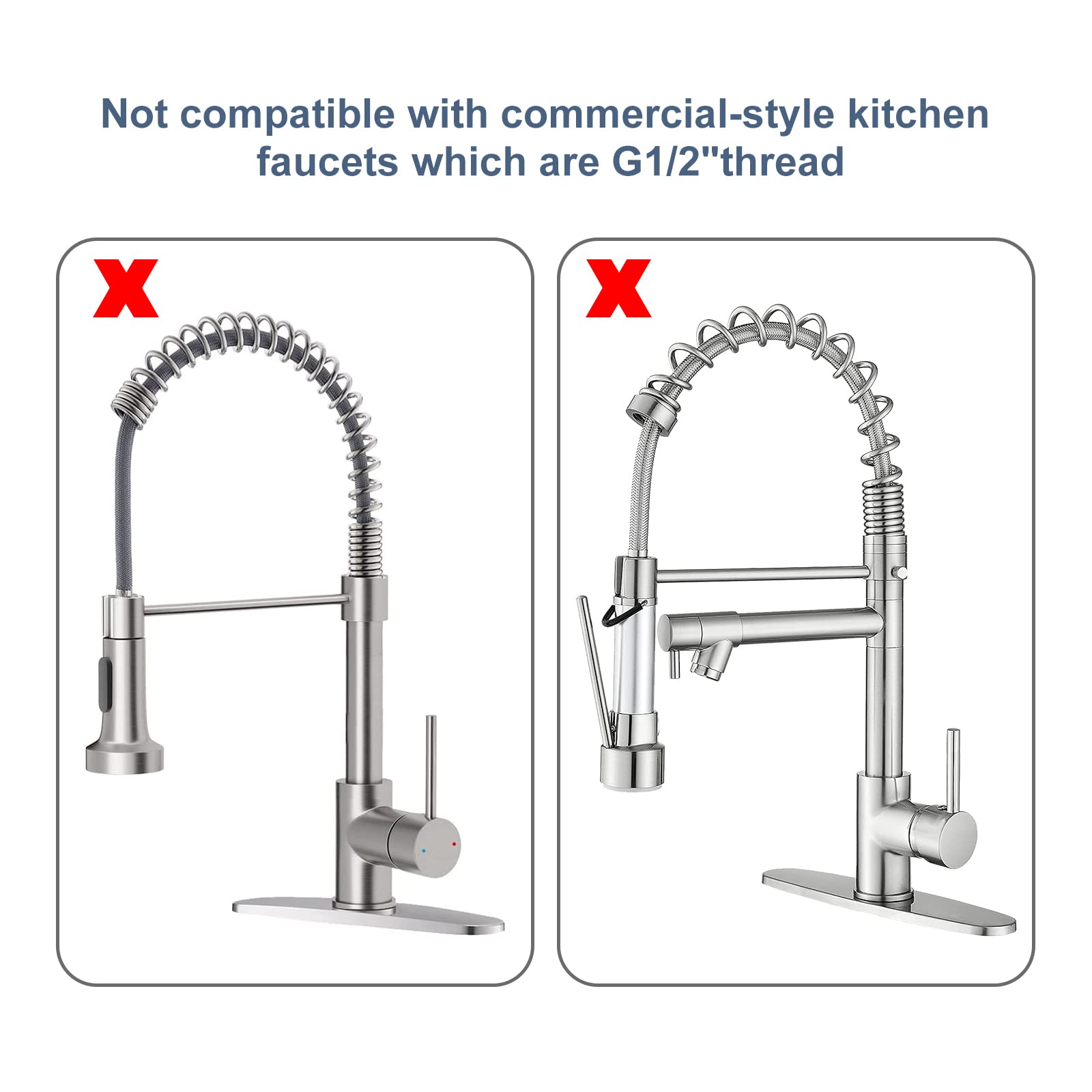 Fauaid Pre Rinse Sprayer Commercial Sink Sprayer Head,1.42Gpm Spray Valve Dish Sprayer Nozzle With Ergonomic Handle, Commercial