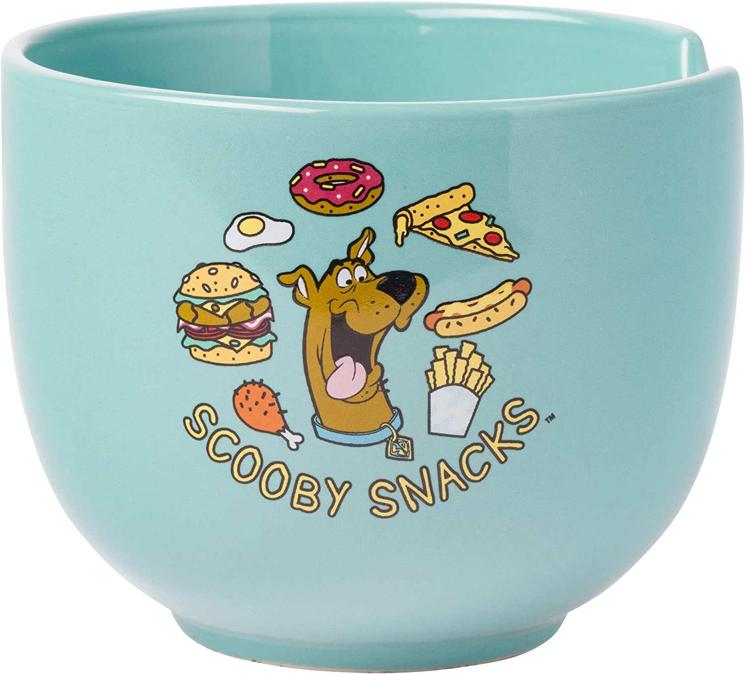 Silver Buffalo Scooby-Doo Scooby Snacks Ceramic Ramen Noodle Rice Bowl With Chopsticks, Microwave Safe, 20 Ounces