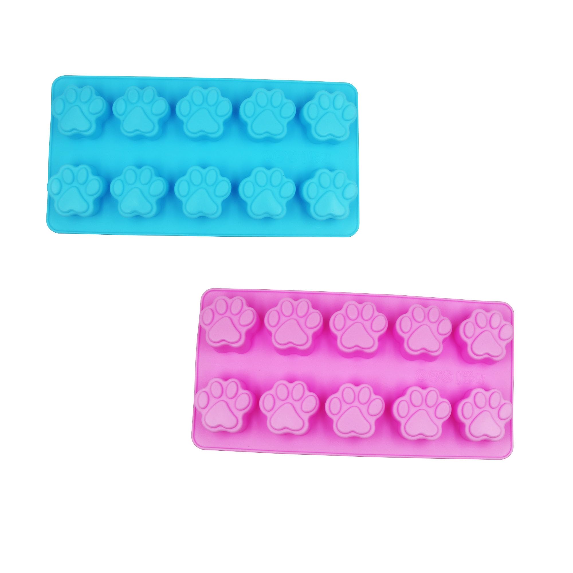 2 Pack Chocolate Molds,10-Cavities Silicone Cat Paw Mold for Chocolate,Candy,Cake Decoration,Jelly