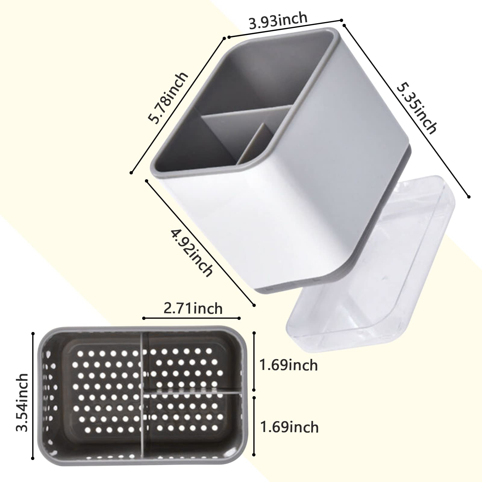 G4S3 Utensil Holder Cutlery Drainer Sink Caddy, Chopsticks Holder Spoon Chopsticks Fork Drain Rack Basket Storage Holder Organiz