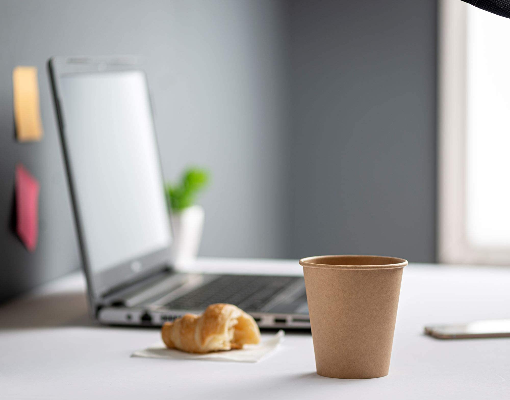 Comfy Package Gusto [10 Oz. - 100 Count] Kraft Disposable Paper Cups, Hot Coffee Cups Brown Unbleached - Eco-Friendly Cups