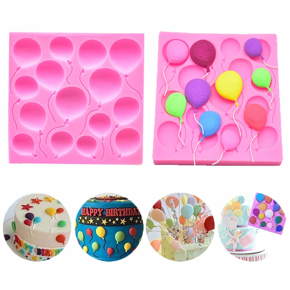 2 Pcs Air Balloon Silicone Molds For Christening Baby Shower Party Fondant Candy Making Chocolate Mold Desserts Ice Cube Gum Cla