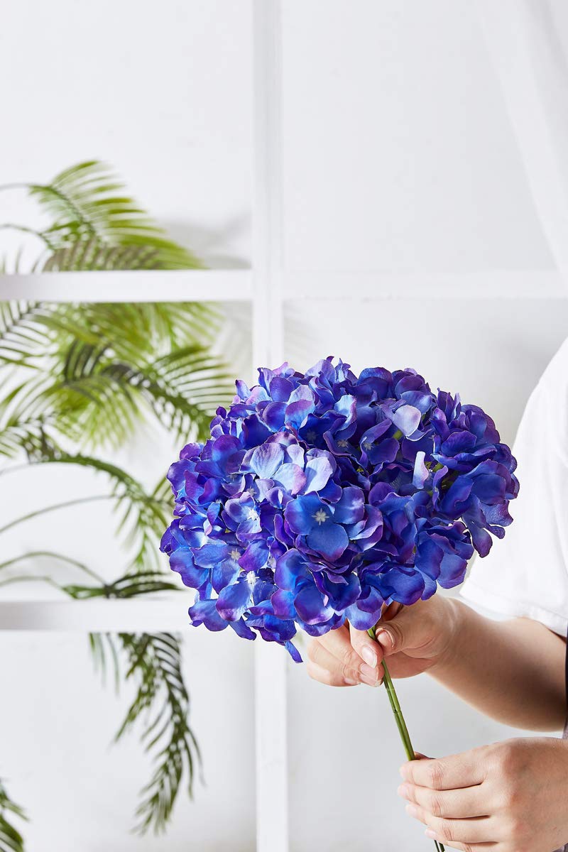 KISLOHUM Artificial Hydrangea Flower 10 Heads Lavender Hydrangea Silk Flowers Head for Wedding Centerpieces Bouquets DIY Floral Decor Home Decoration with Long Stems