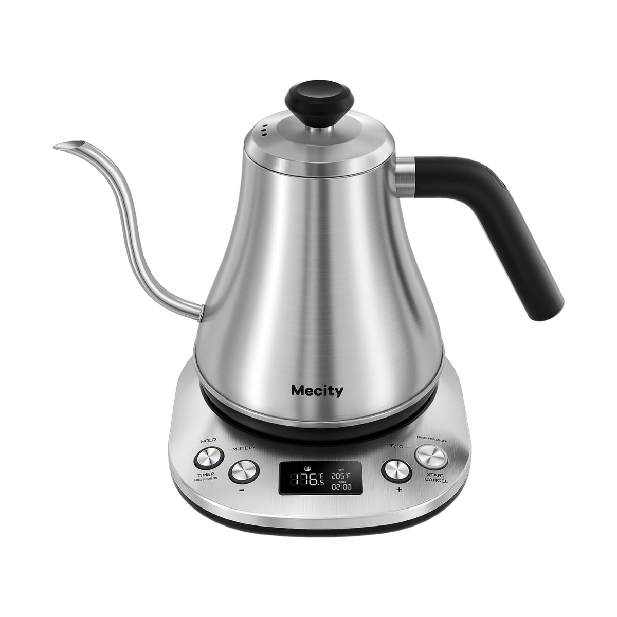 Mecity Electric Gooseneck Kettle With Lcd Display Automatic Shut Off Retro Coffee Kettle Temperature Control Hot Water Boiler To